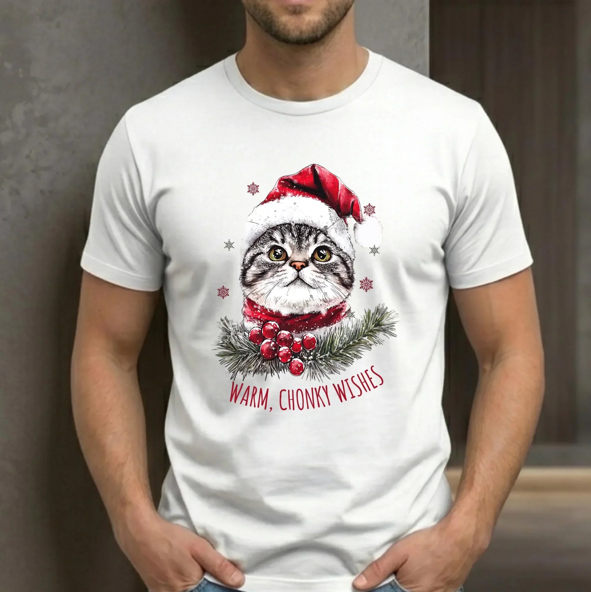 Koszulka męska świąteczna - Warm, Chonky Wishes BN36 - StoryCups.pl