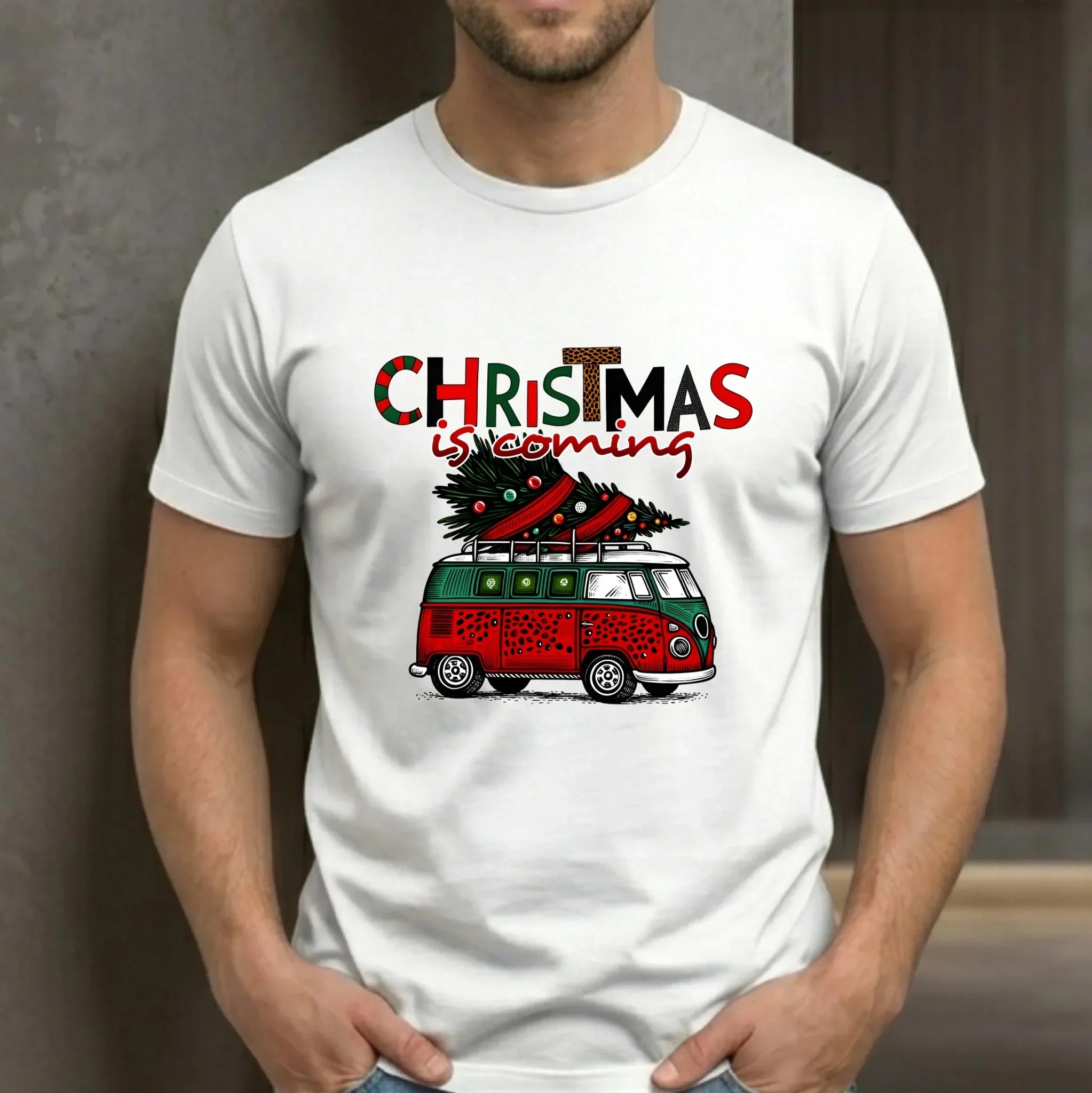 Koszulka męska świąteczna - Kamper Christmas is coming BN42 - StoryCups.pl