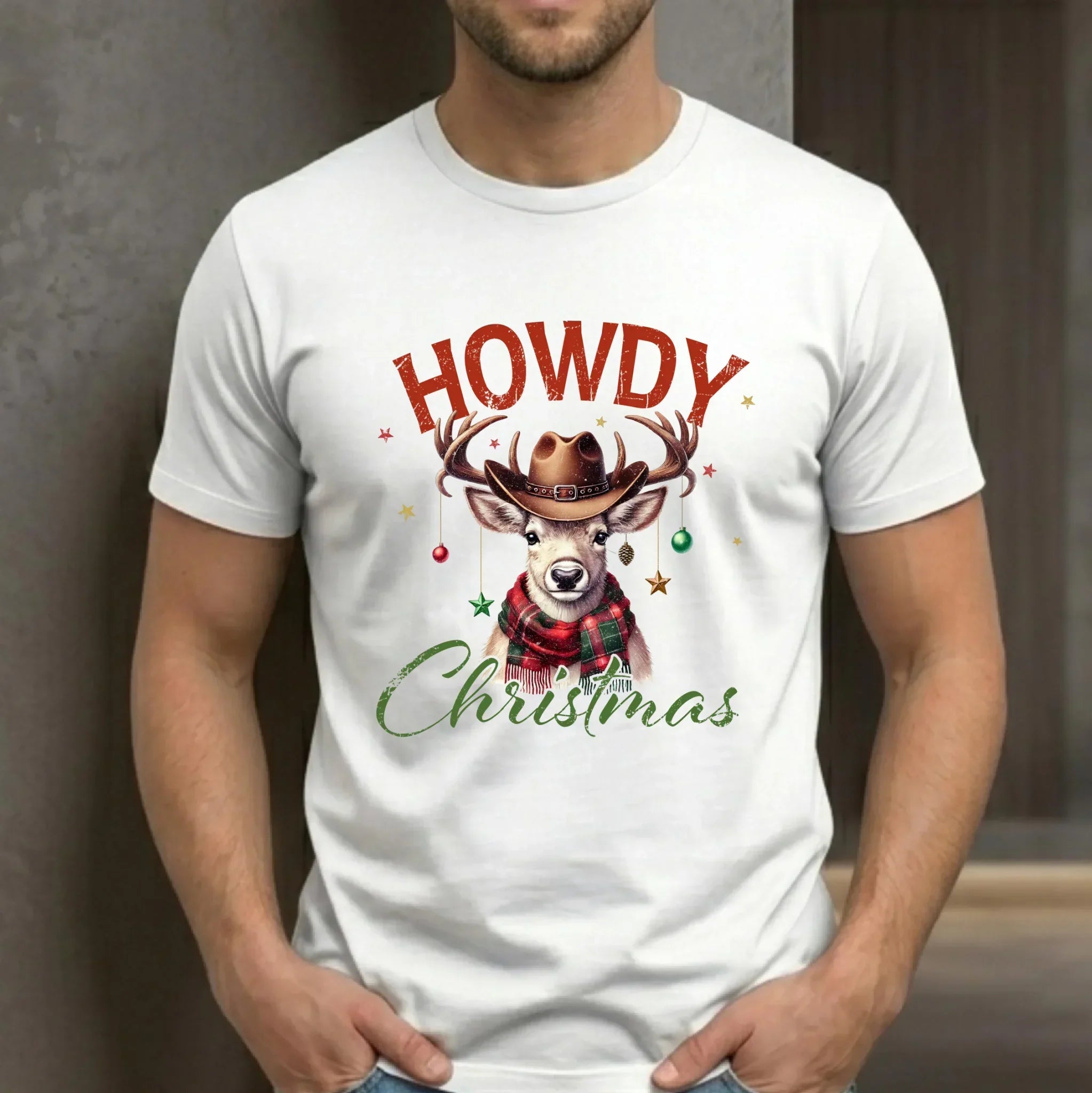 Koszulka męska świąteczna - Howdy Christmas BN54 - StoryCups.pl