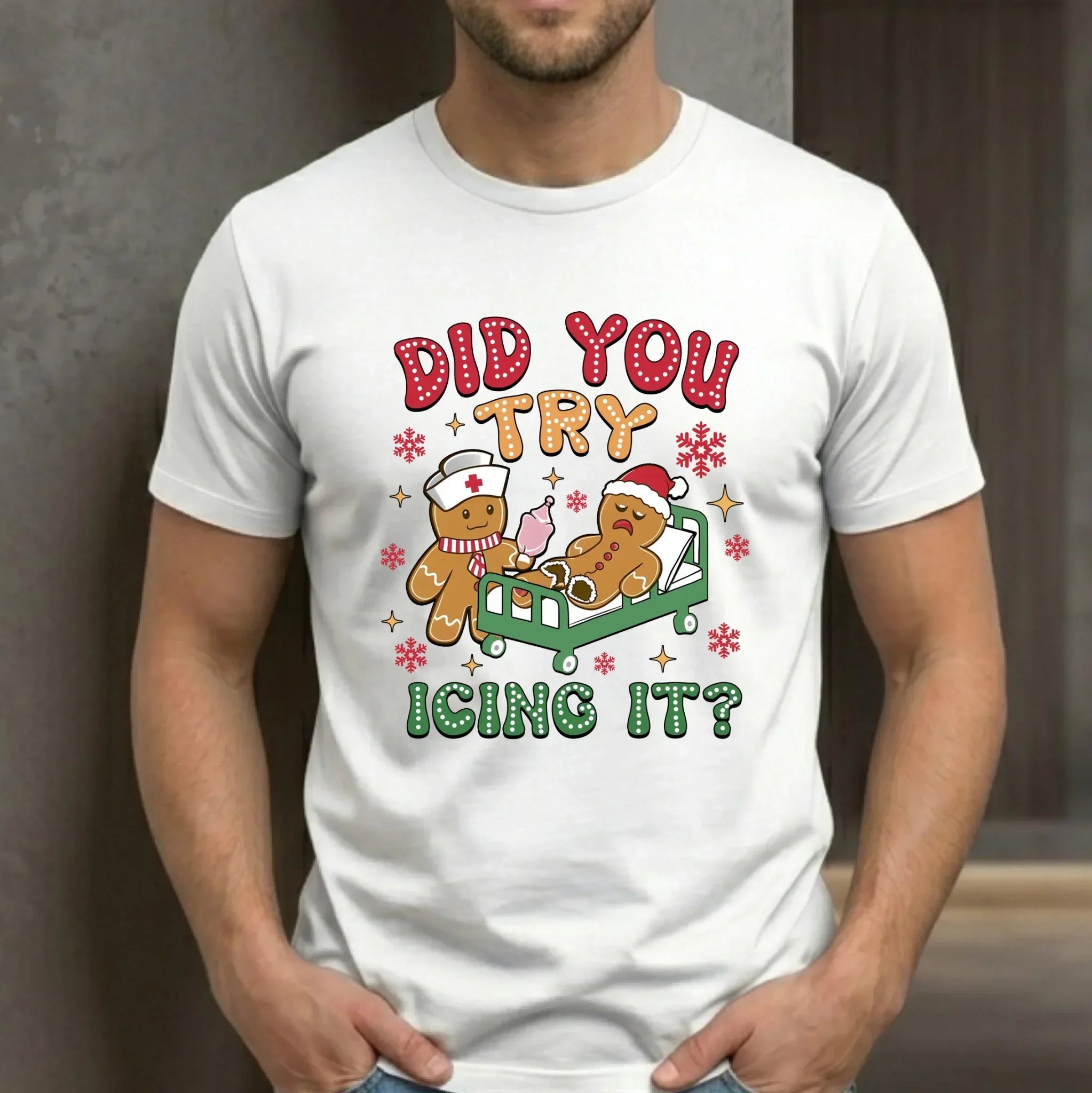 Koszulka męska świąteczna - Did you try icing it? BN78 - StoryCups.pl