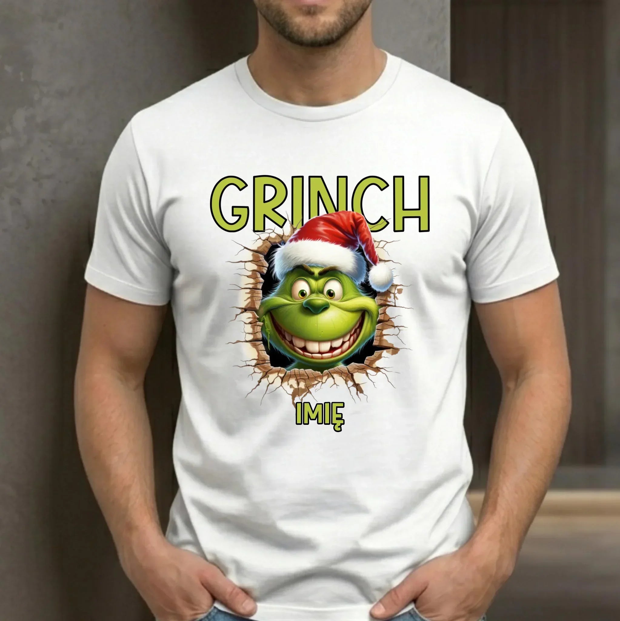 Koszulka męska świąteczna - Grinch - personalizowana BN112 - StoryCups.pl