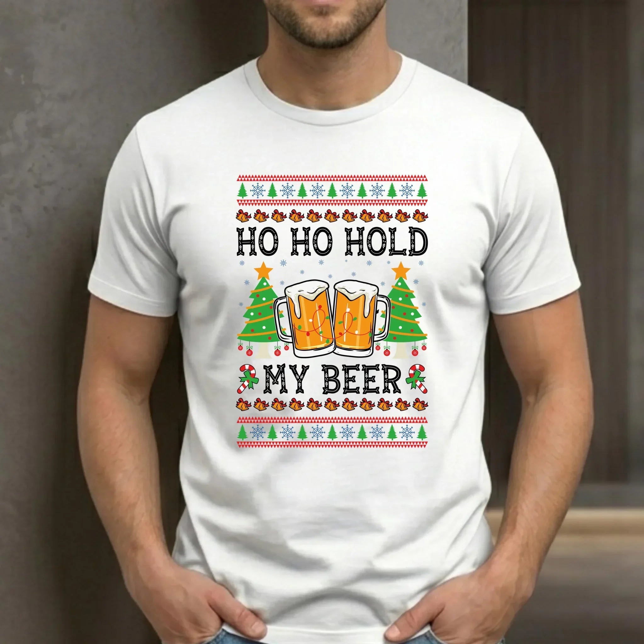 Koszulka męska świąteczna - Ho ho hold my beer BN131 - StoryCups.pl