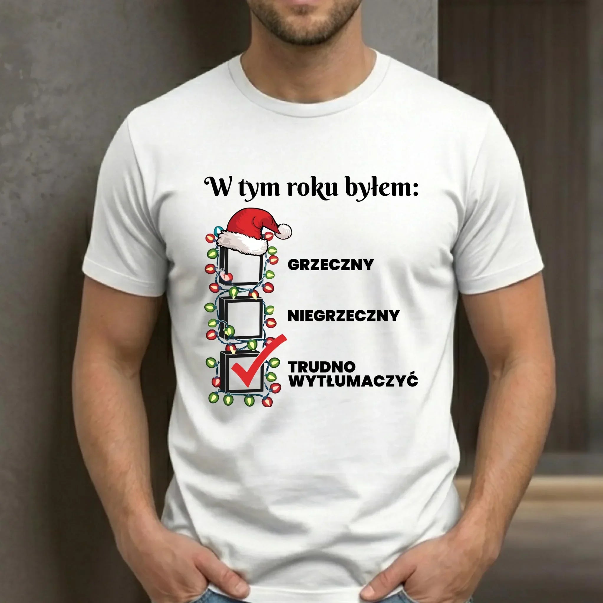 Koszulka męska świąteczna - Trudno wytłumaczyć BN134 - StoryCups.pl