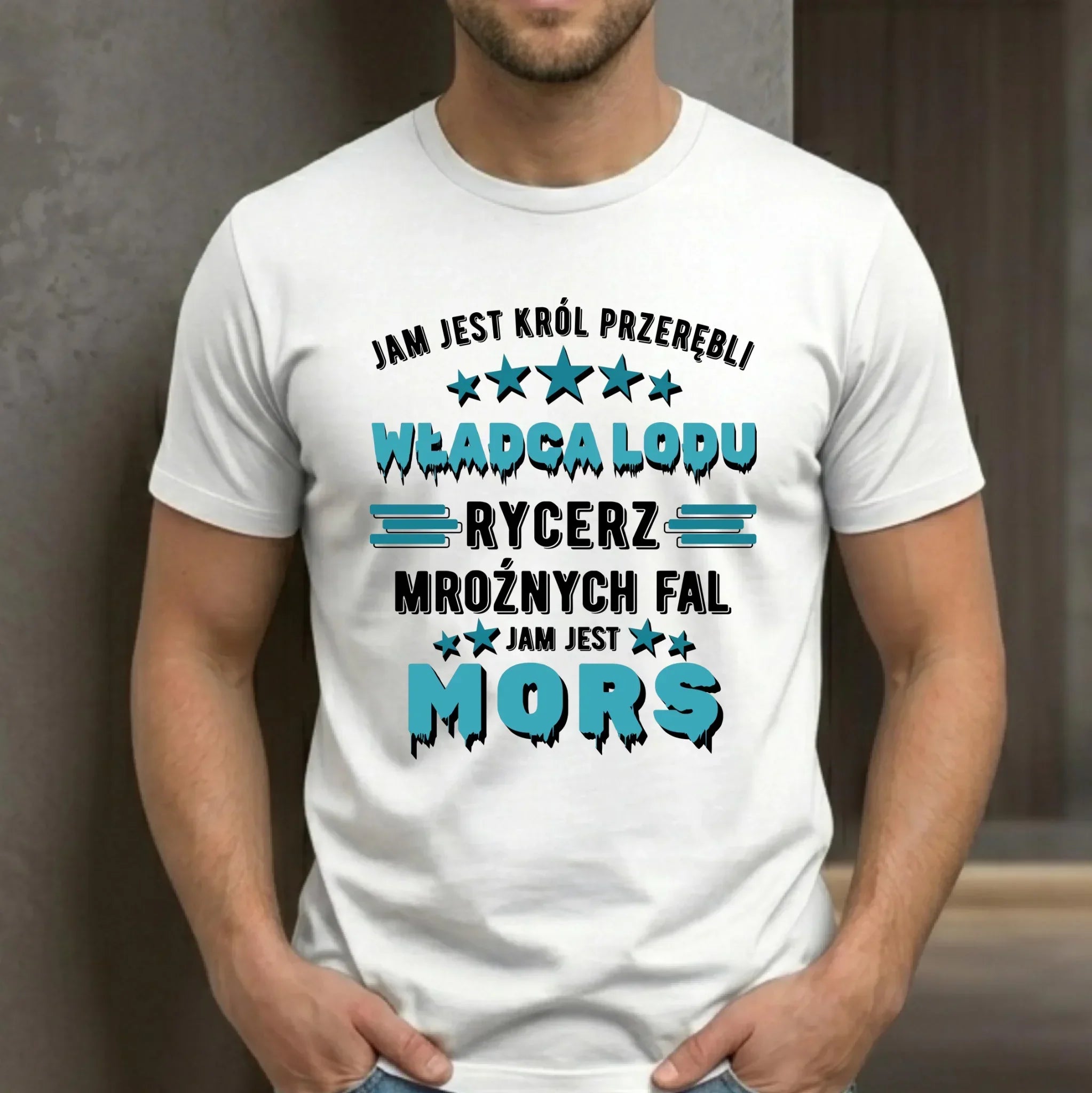 Koszulka męska - prezent dla morsa - Jam jest Król przerębli Jam jest mors HM13 - StoryCups.pl