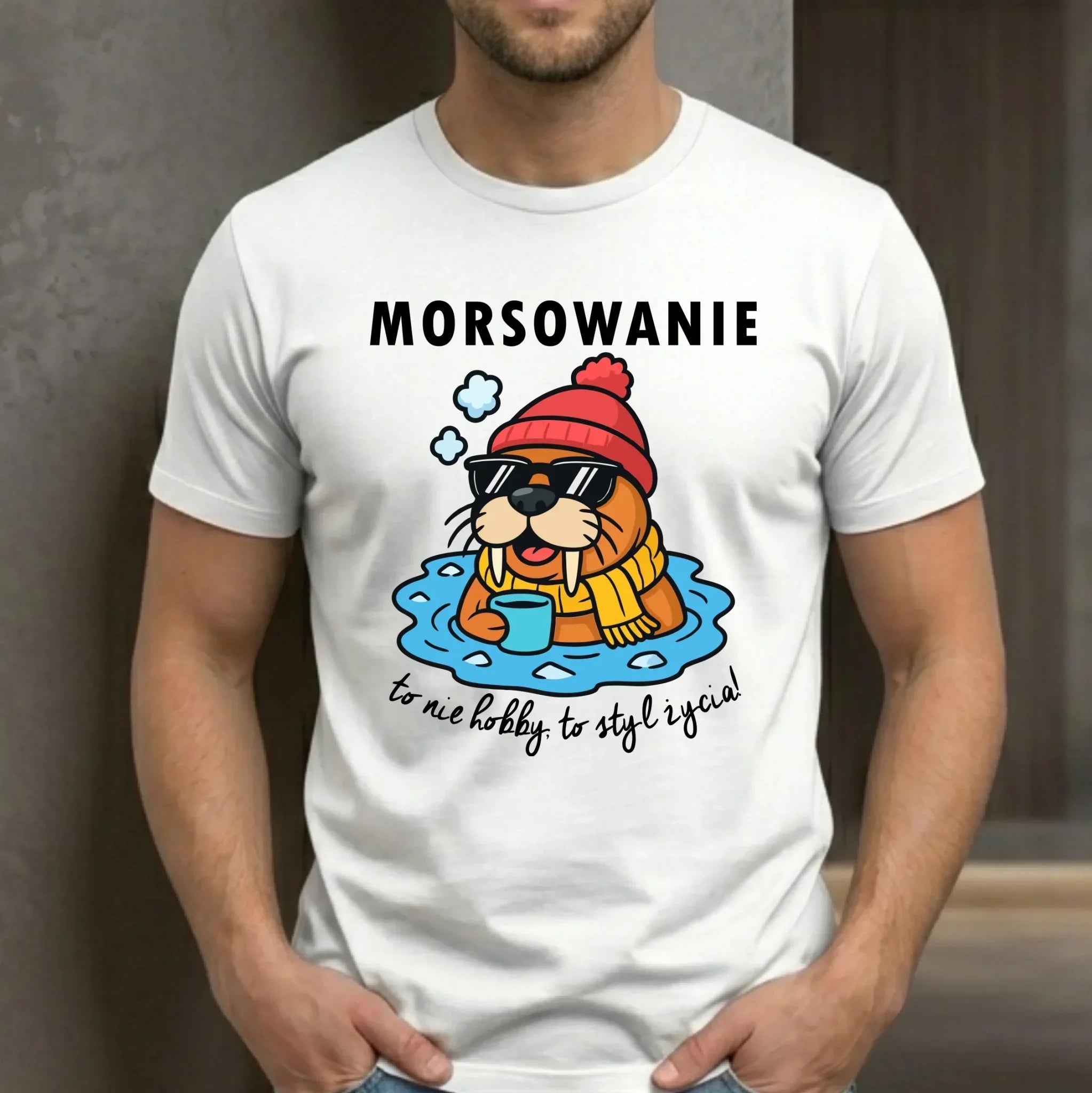 Koszulka męska - prezent dla morsa - Morsowanie to styl życia HM10 - StoryCups.pl