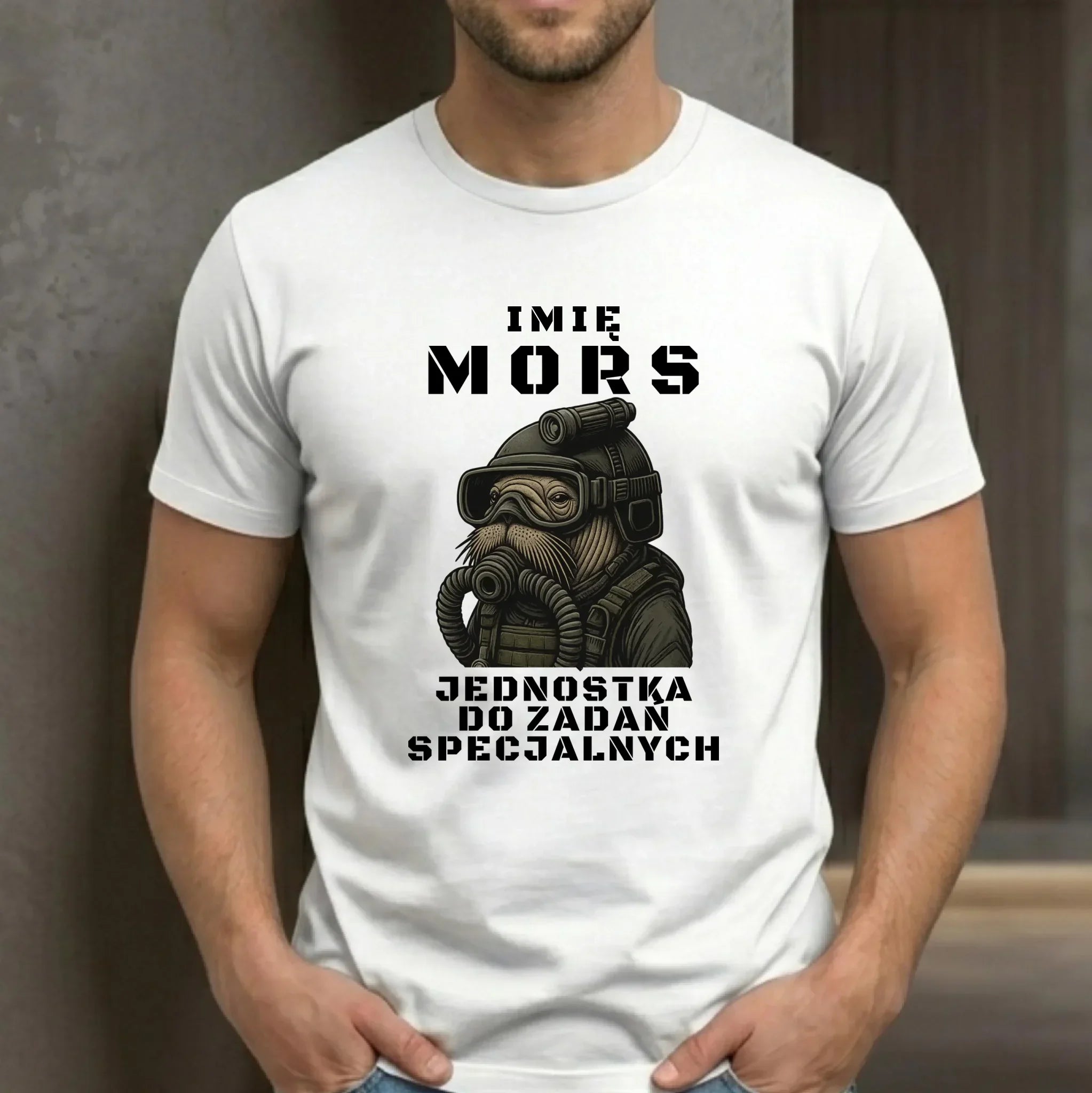 Koszulka męska - prezent dla morsa - Mors do zadań specjalnych - personalizowana HM07 - StoryCups.pl