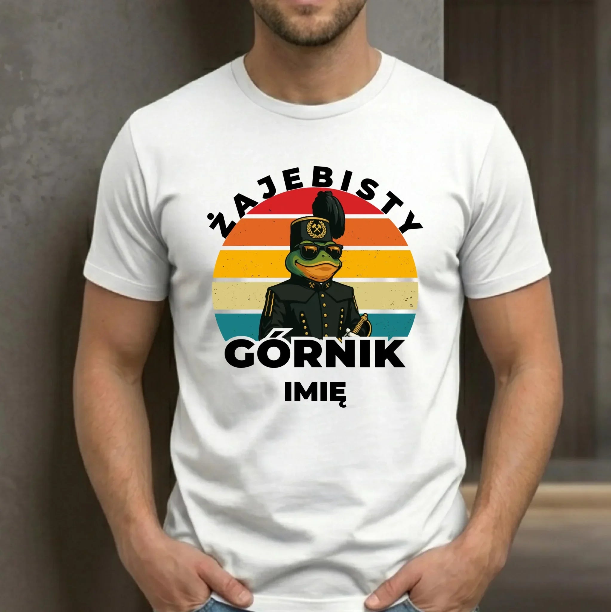 Koszulka męska - prezent dla górnika - Żajebisty górnik - personalizowana G19 - StoryCups.pl
