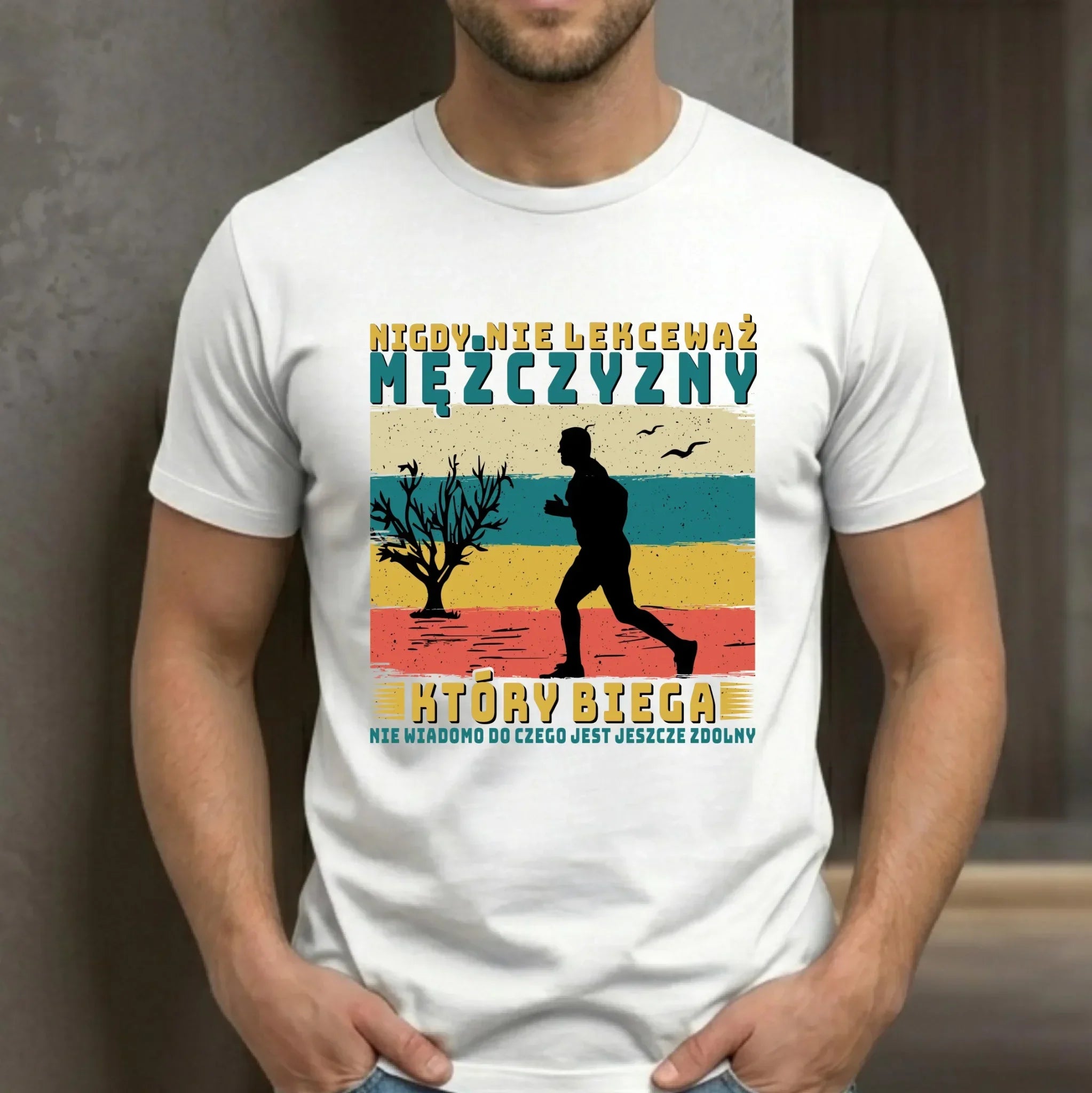 Koszulka męska dla biegacza - Nigdy nie lekceważ HB03 - StoryCups.pl