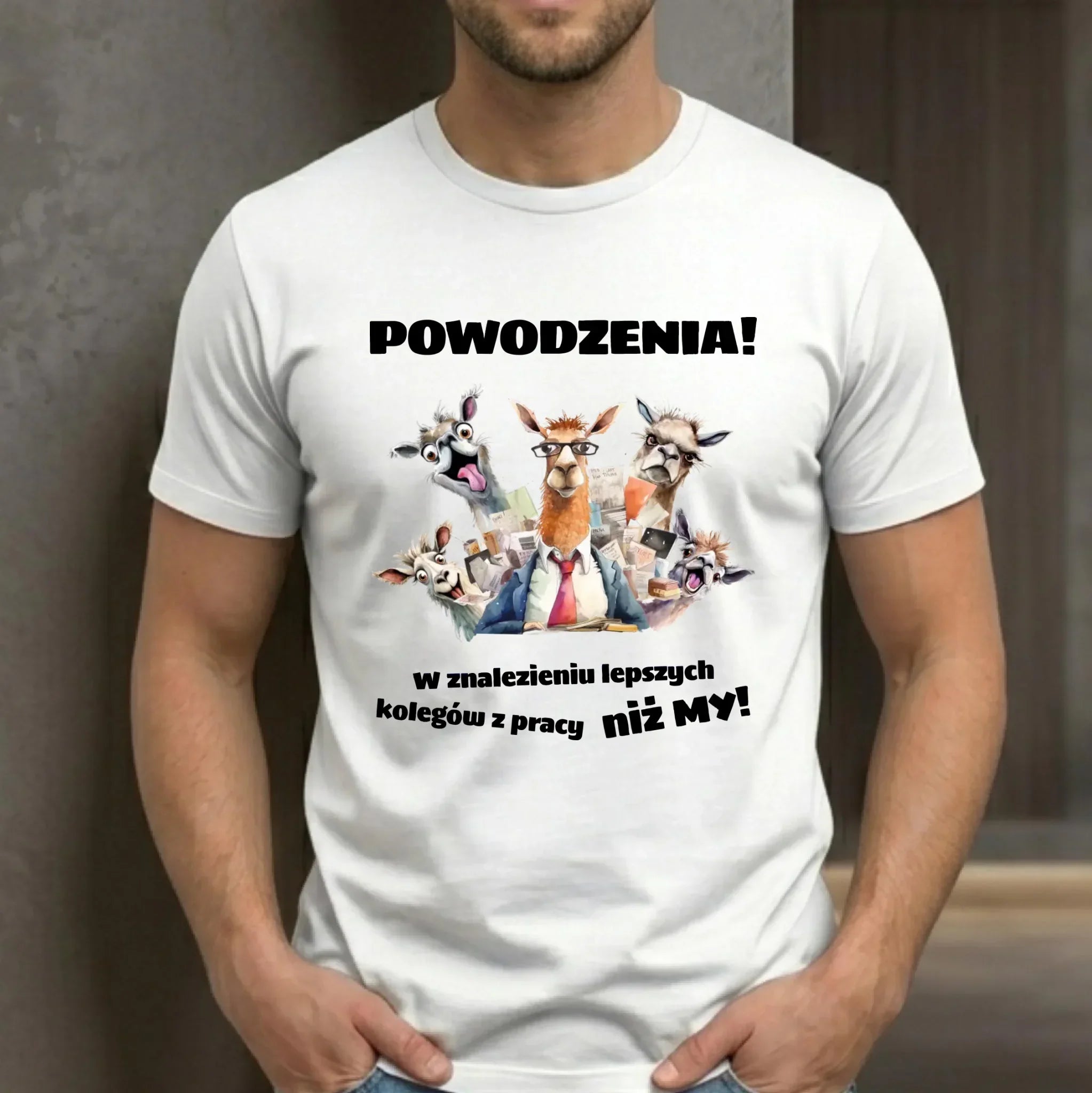 Koszulka męska na odejście z pracy - Powodzenia w znalezieniu lepszych kolegów OP08 - StoryCups.pl