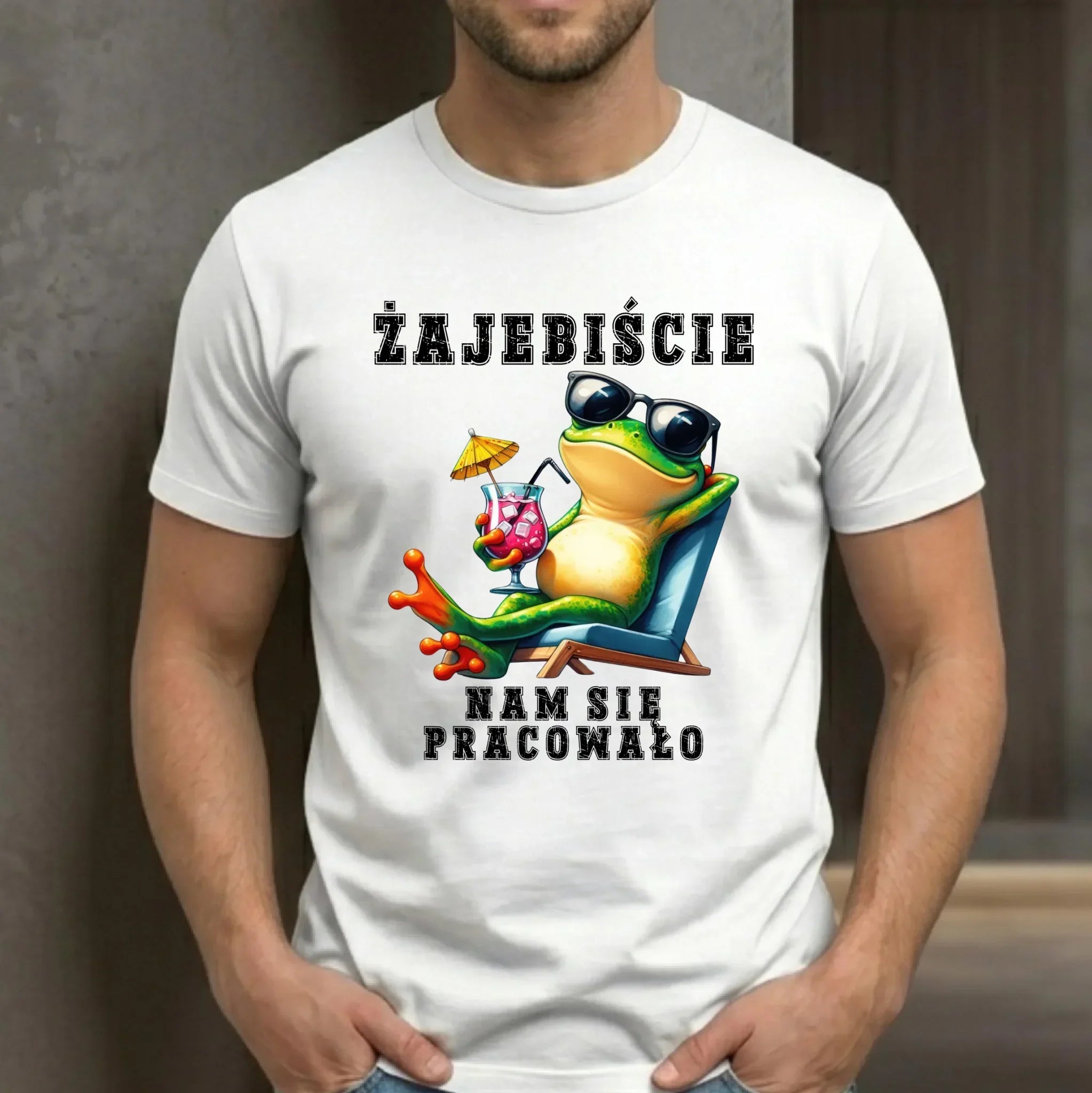 Koszulka męska na odejście z pracy - Żajebiście nam się pracowało OP09 - StoryCups.pl