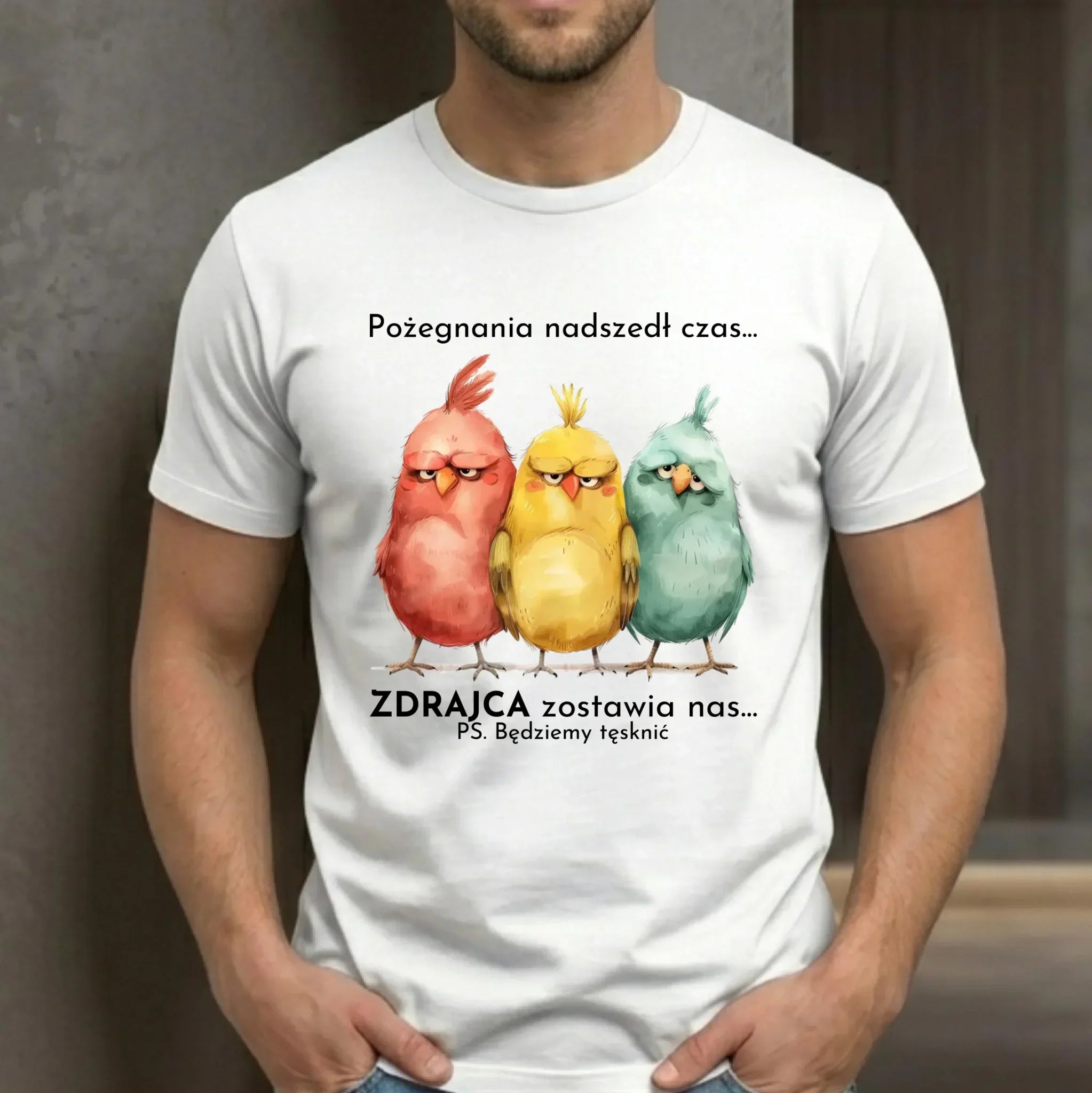 Koszulka męska na odejście z pracy - Pożegnania nadszedł czas OP05 - StoryCups.pl
