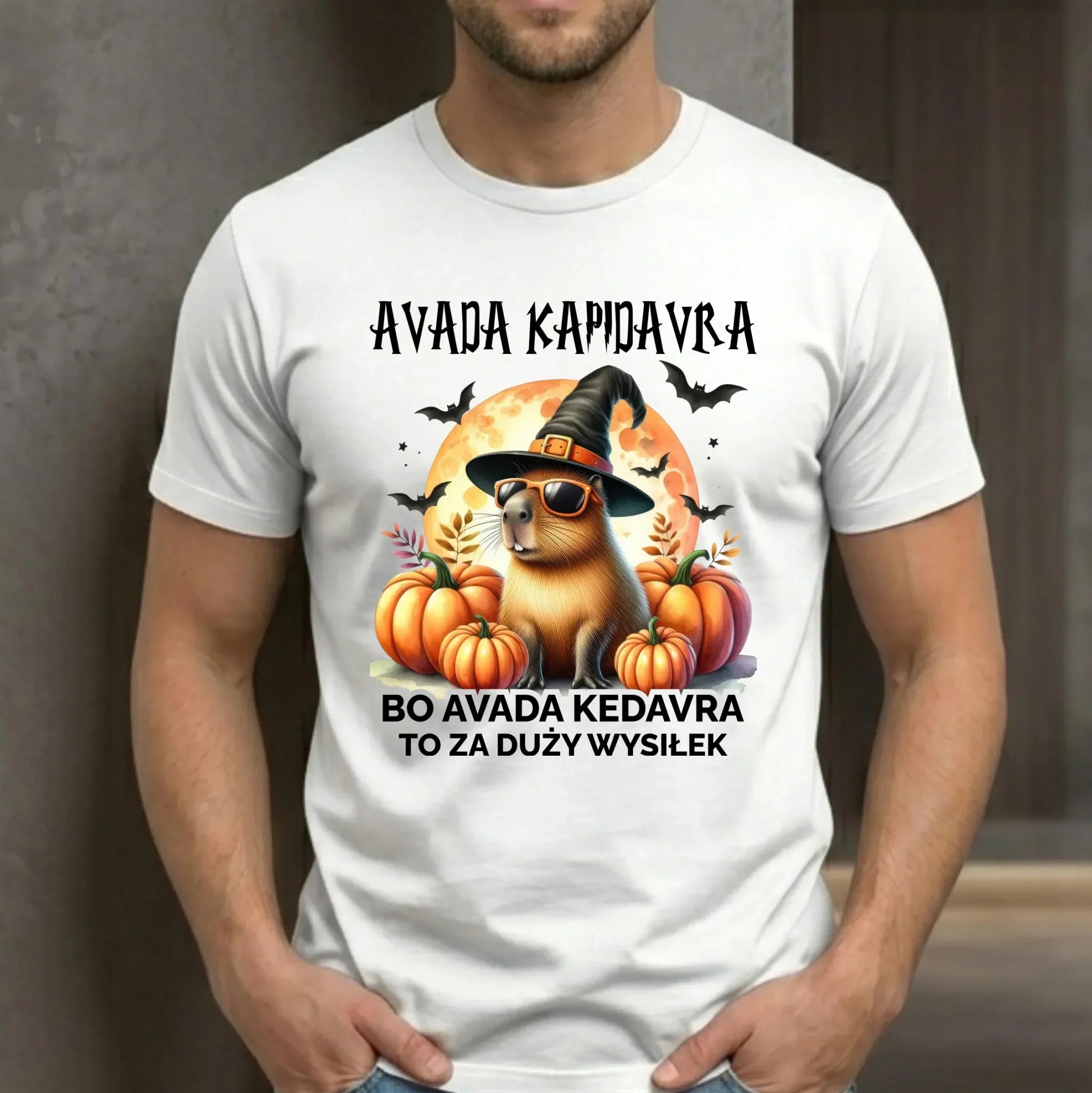 Koszulka męska halloweenowa - Kapibara - Avada Kapidavra HL21 - StoryCups.pl