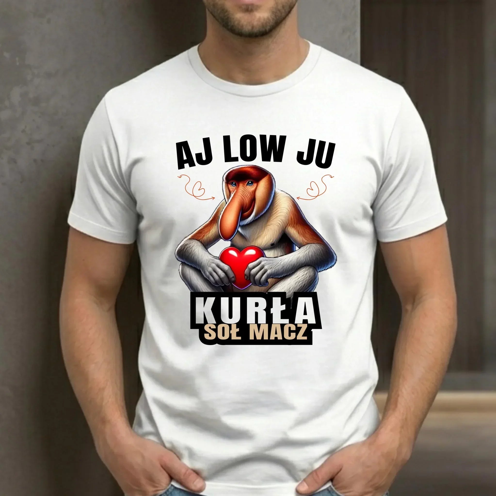 Koszulka męska dla par - Janusz nosacz - Aj low ju kurła W26 - StoryCups.pl