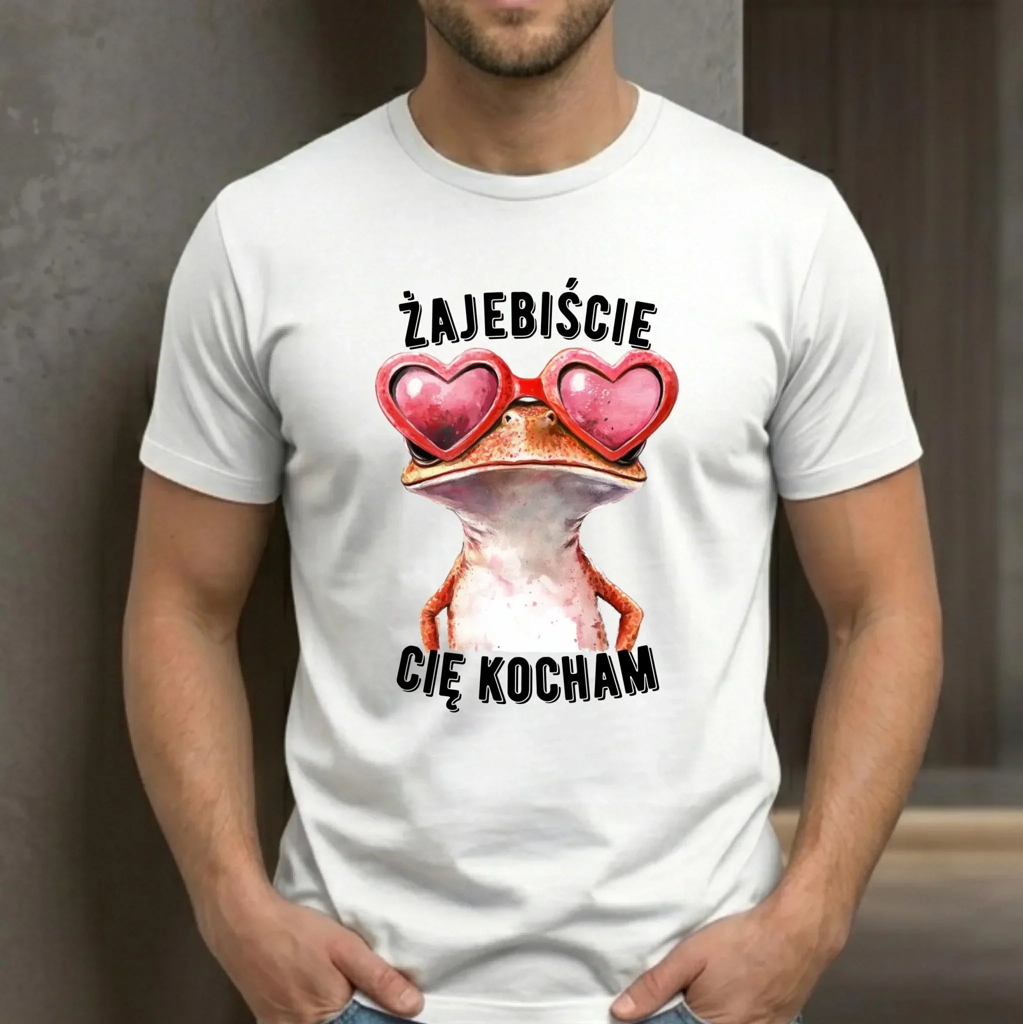 Koszulka męska dla par - Żajebiście Cię Kocham Żaba W17 - StoryCups.pl