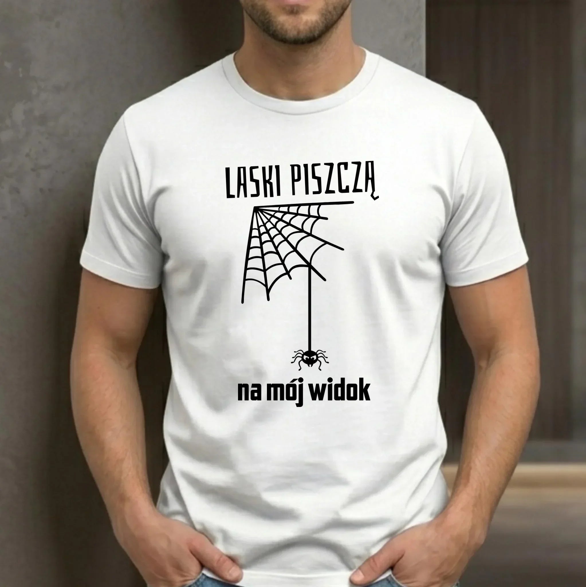 Koszulka męska - prezent dla chłopaka - Laski piszczą na mój widok DCH13 - StoryCups.pl