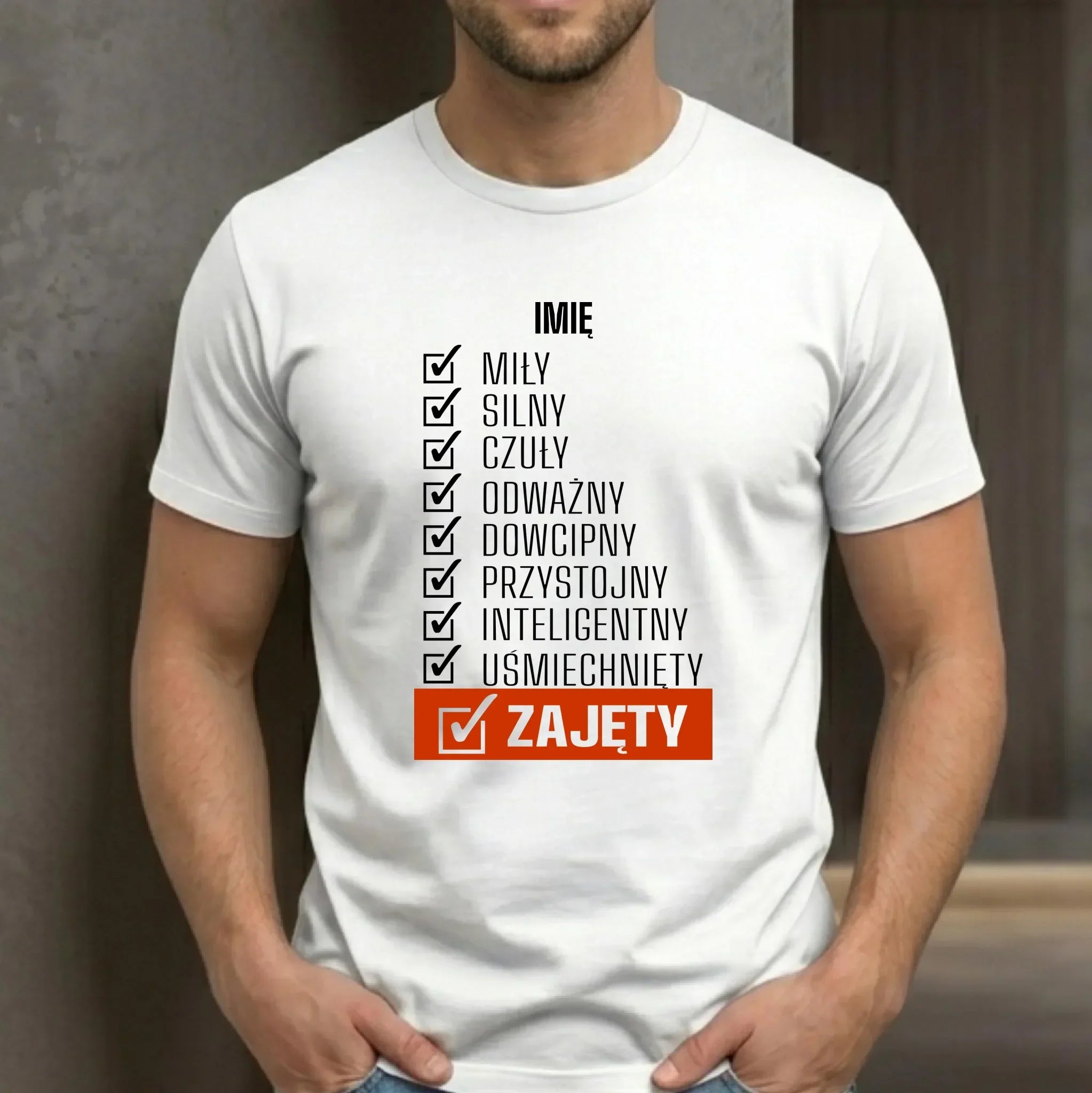 Koszulka męska - Zajęty prezent dla chłopaka męża narzeczonego - personalizowana DCH05 - StoryCups.pl