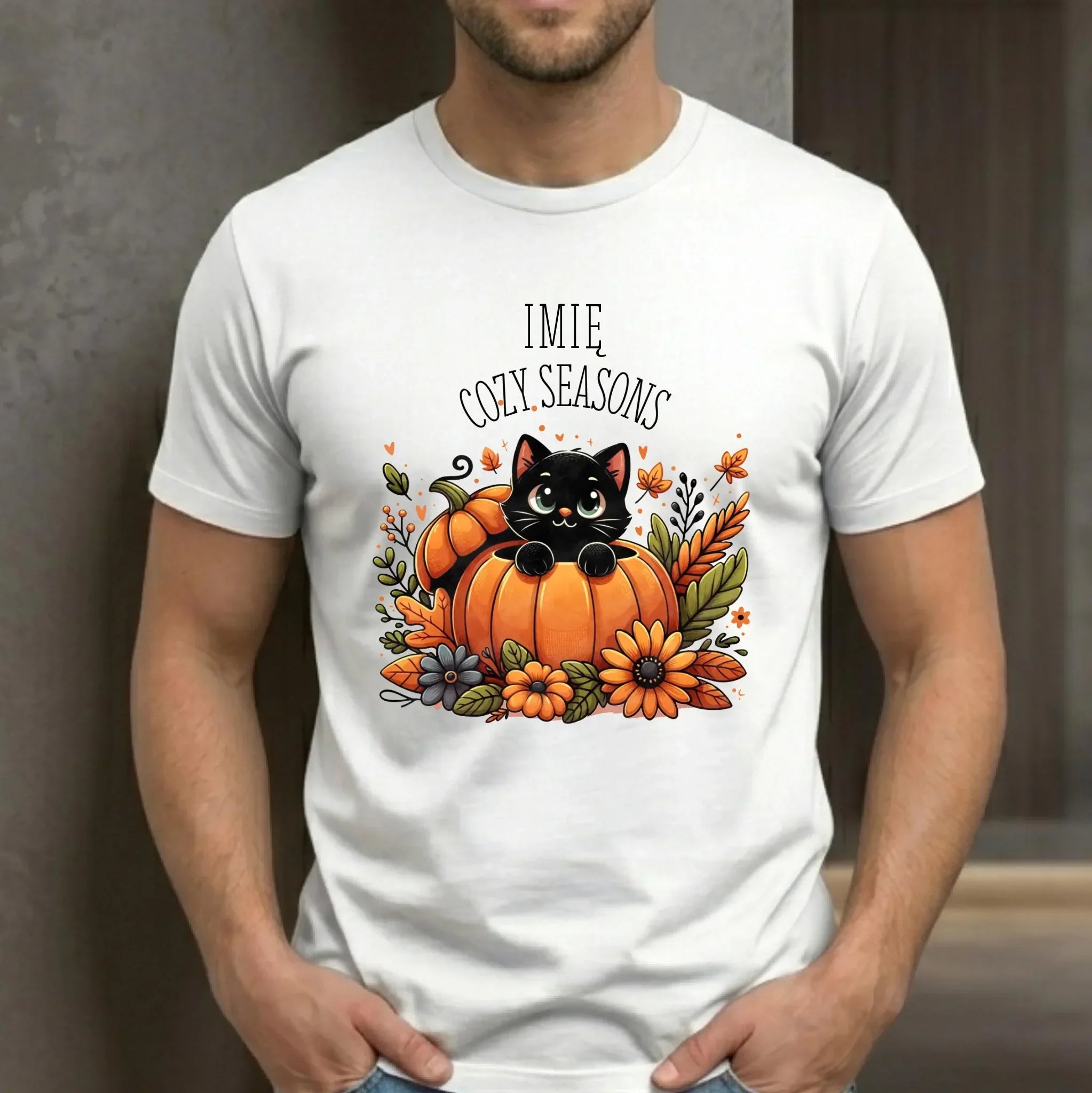 Koszulka męska jesienna - Cozy Seasons - personalizowana JS01 - StoryCups.pl