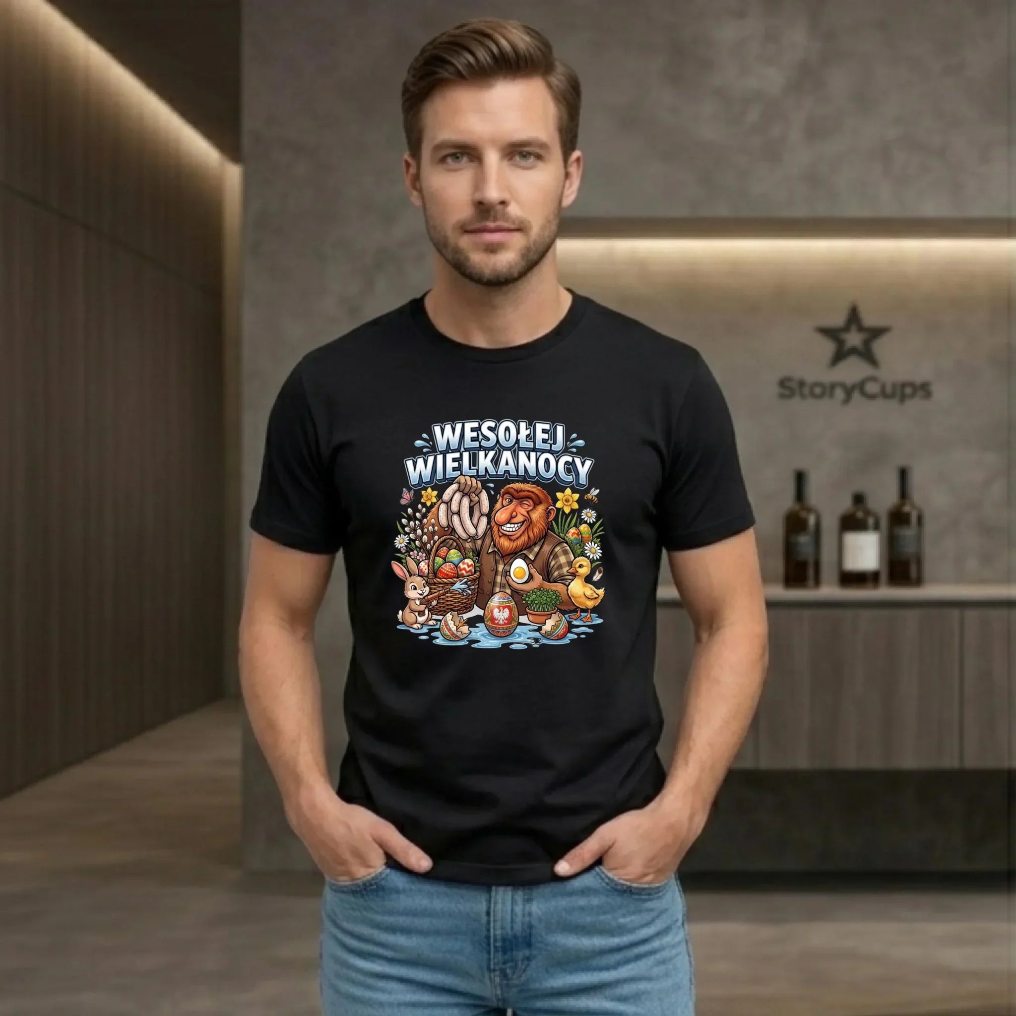 Koszulka męska wielkanocna - Janusz Nosacz - Wesołej Wielkanocy WN21 - StoryCups.pl