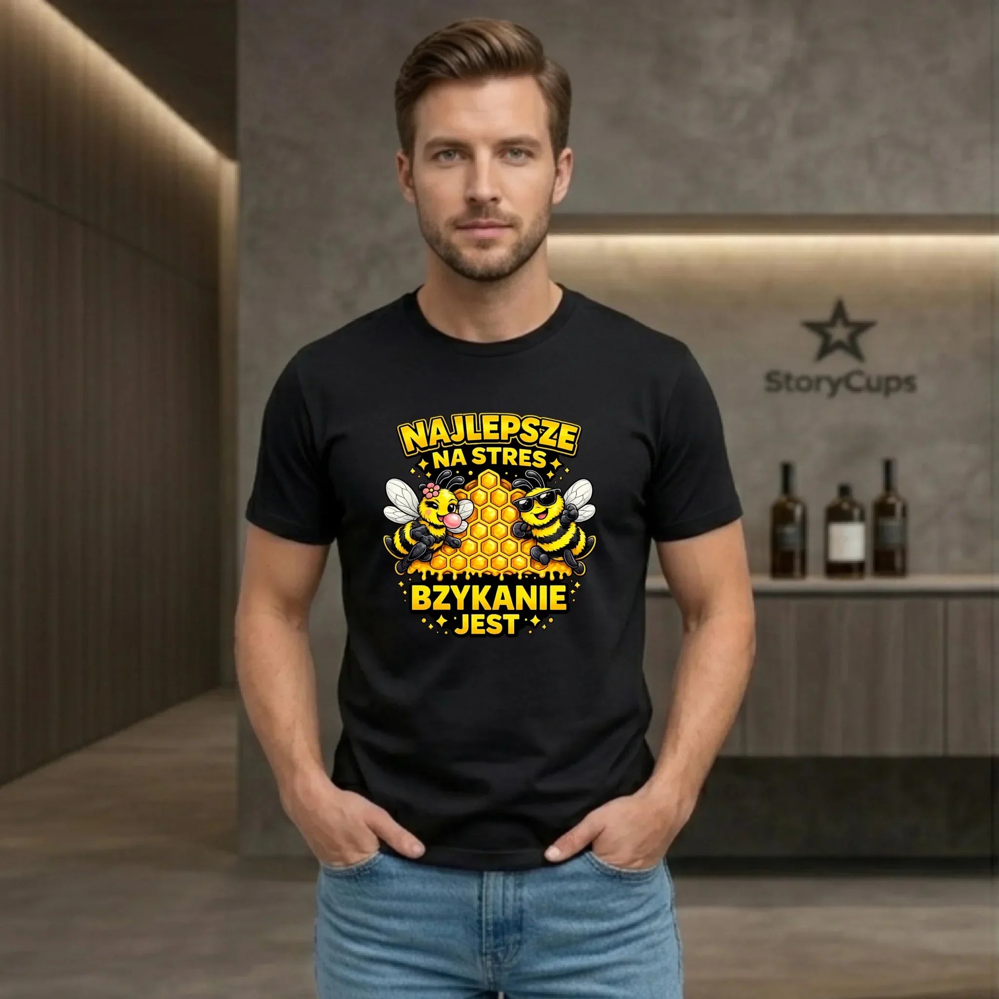 Koszulka męska - Najlepsze na stres bzykanie jest W79 - StoryCups.pl