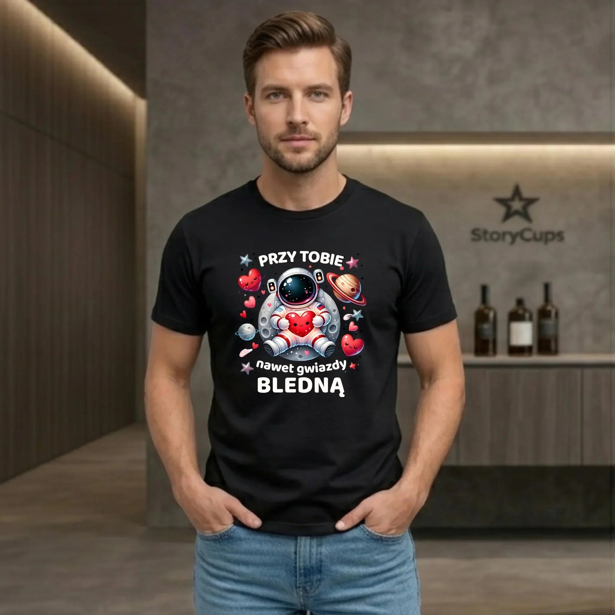 Koszulka męska - Przy Tobie nawet gwiazdy bledną W57 - StoryCups.pl