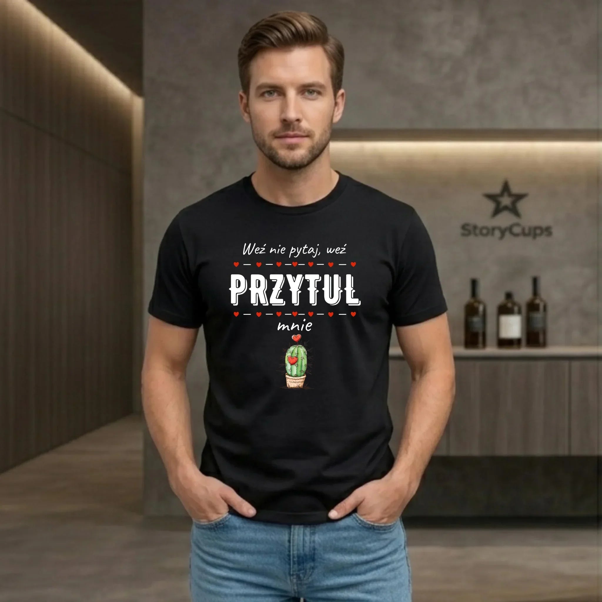 Koszulka męska - Weź nie pytaj, weź przytul mnie W49 - StoryCups.pl