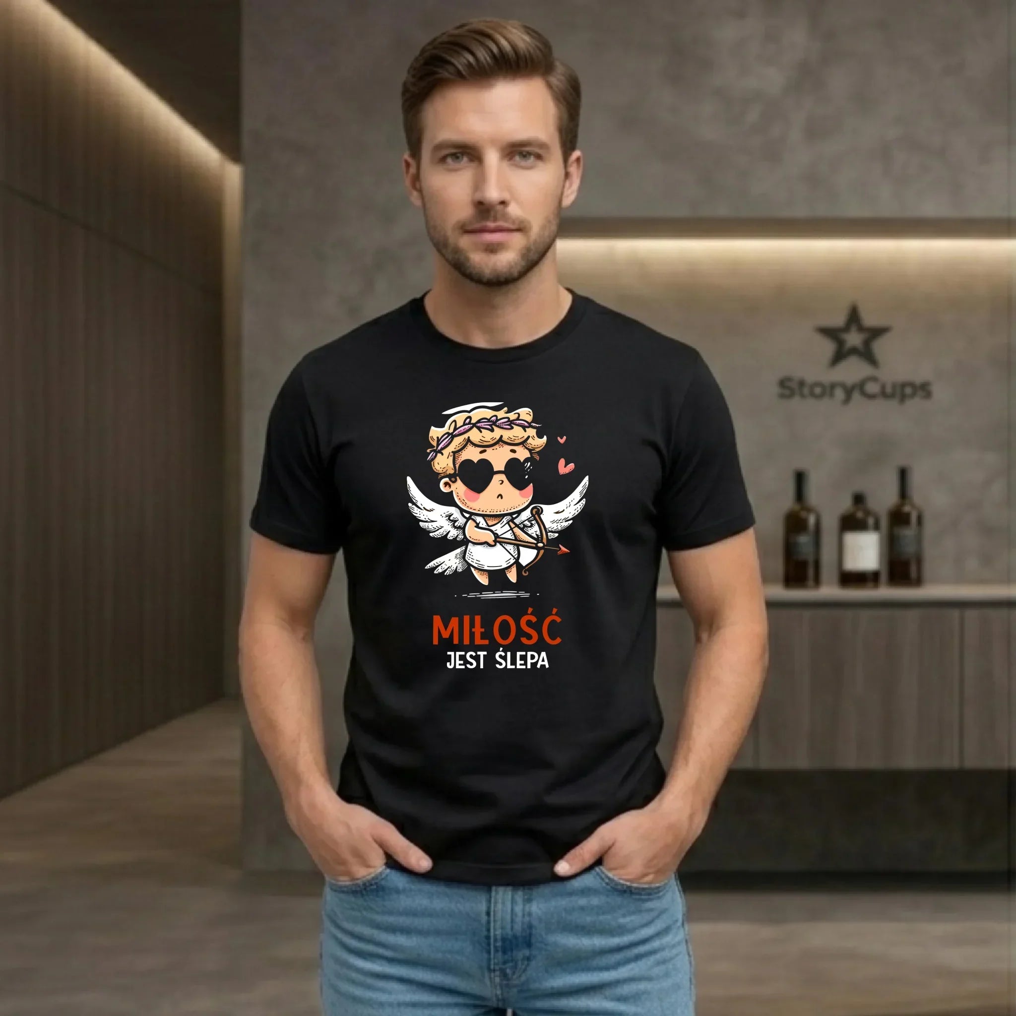 Koszulka męska - Miłość jest ślepa W48 - StoryCups.pl