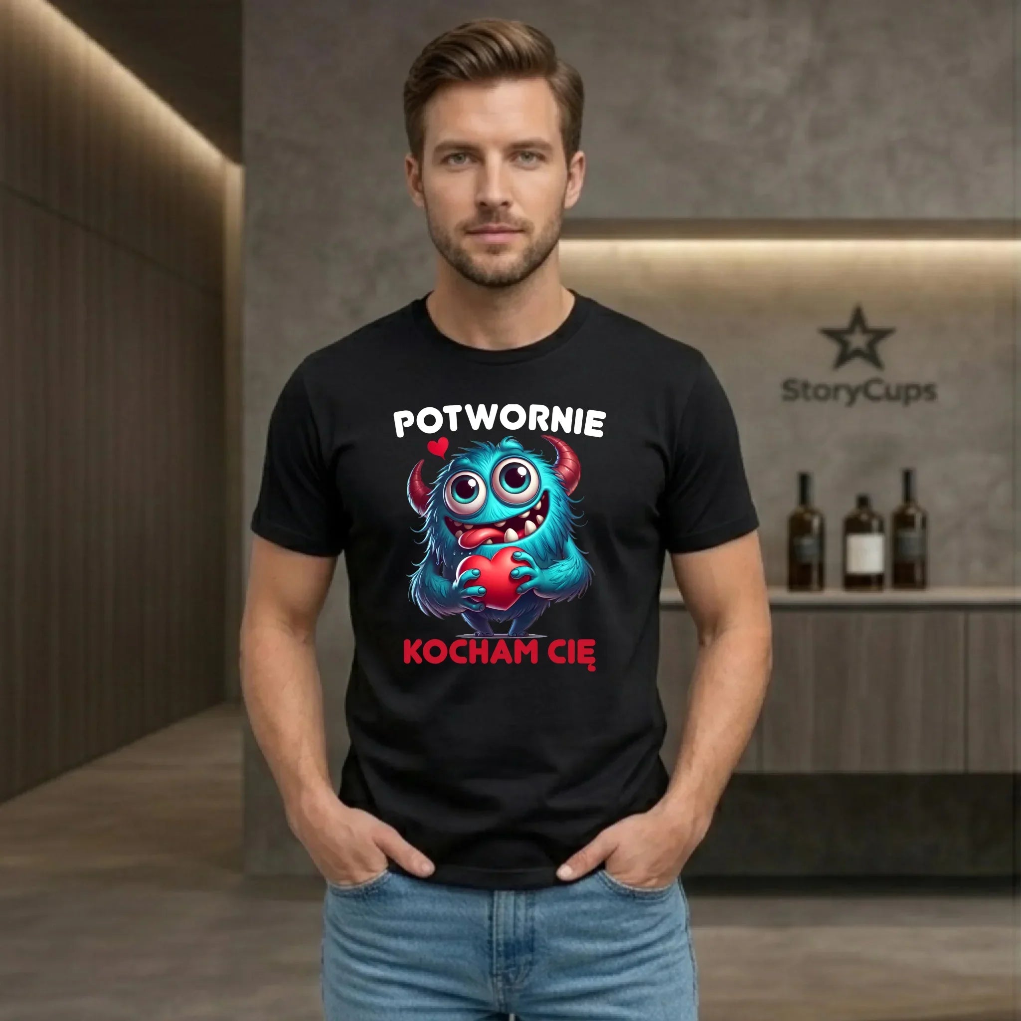 Koszulka męska - Potwornie Kocham Cię W45 - StoryCups.pl