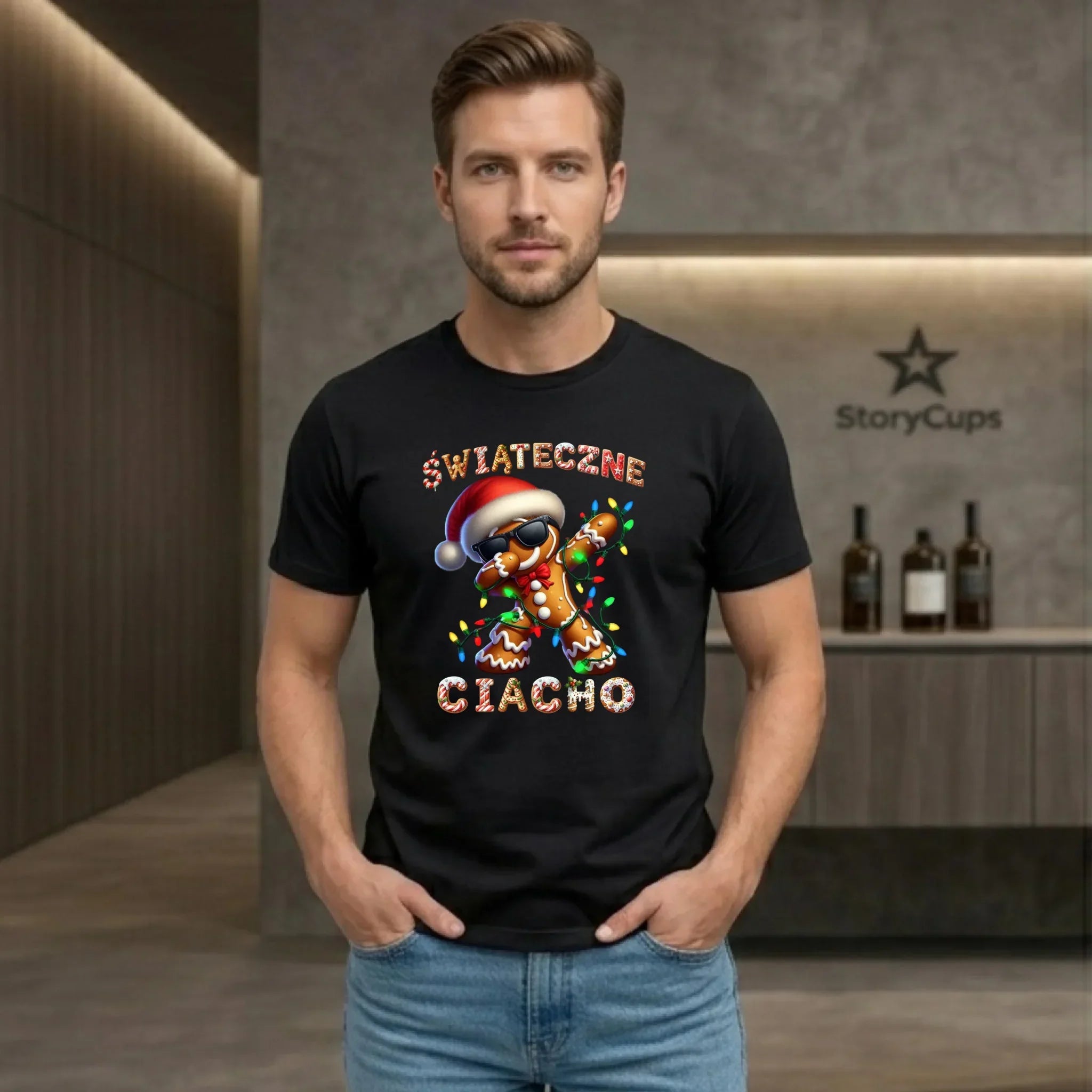 Koszulka męska świąteczna - Świąteczne Ciacho BN25 - StoryCups.pl