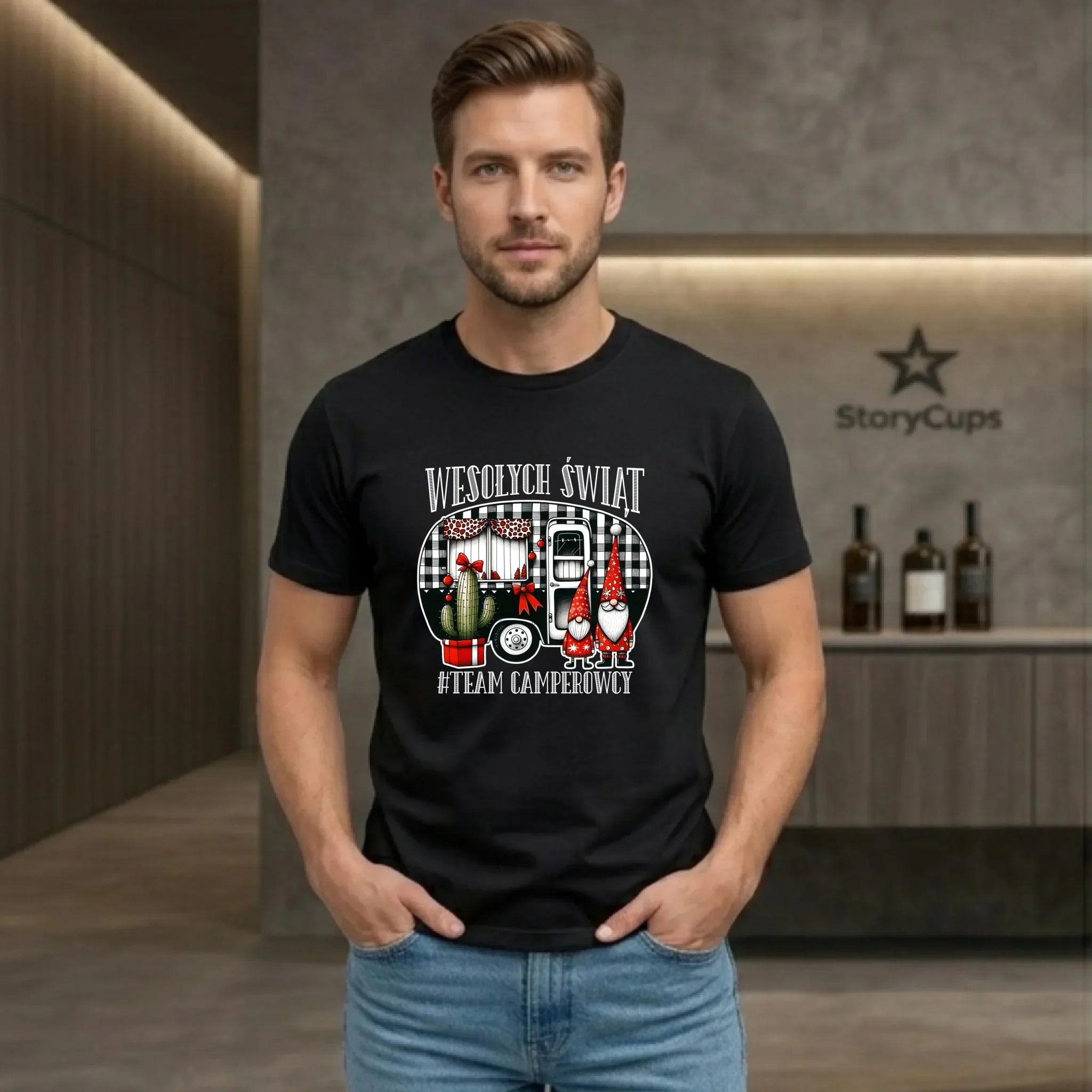 Koszulka męska świąteczna - Wesołych Świąt Team Camperowcy BN44 - StoryCups.pl