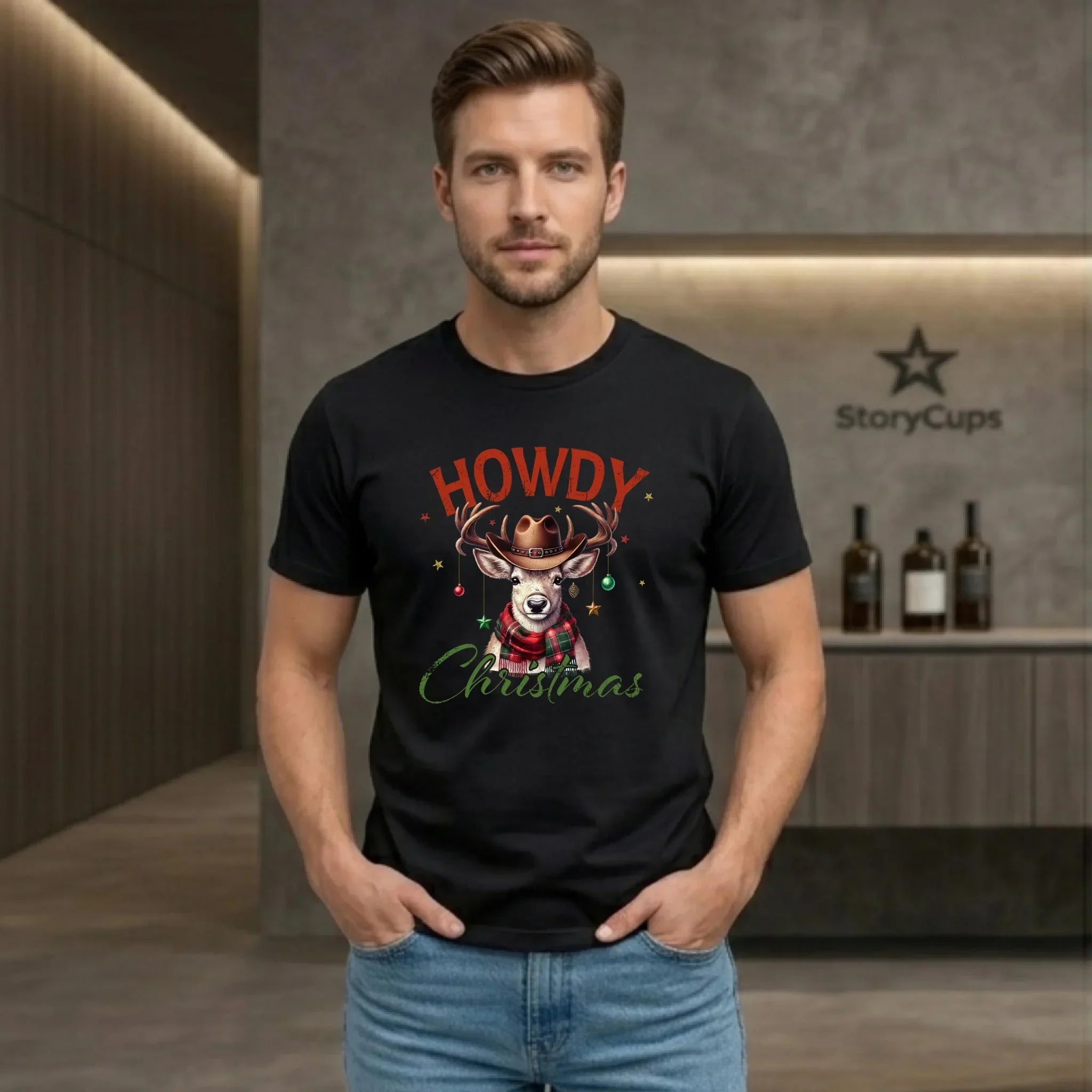 Koszulka męska świąteczna - Howdy Christmas BN54 - StoryCups.pl