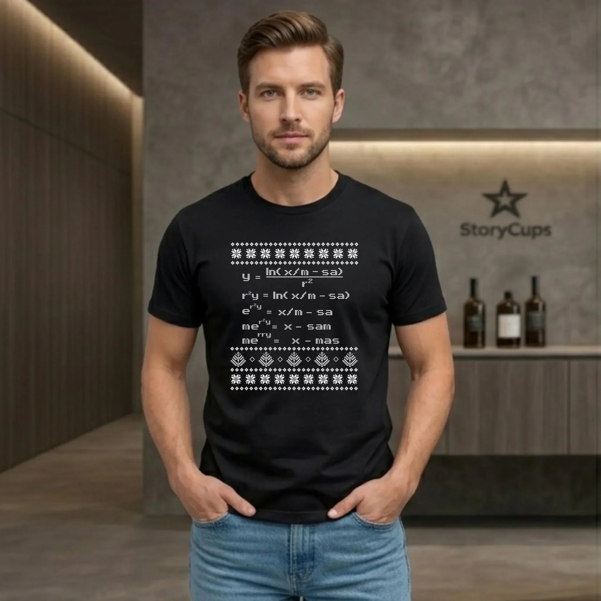 Koszulka męska świąteczna - Zadanie matematyczne BN108 - StoryCups.pl