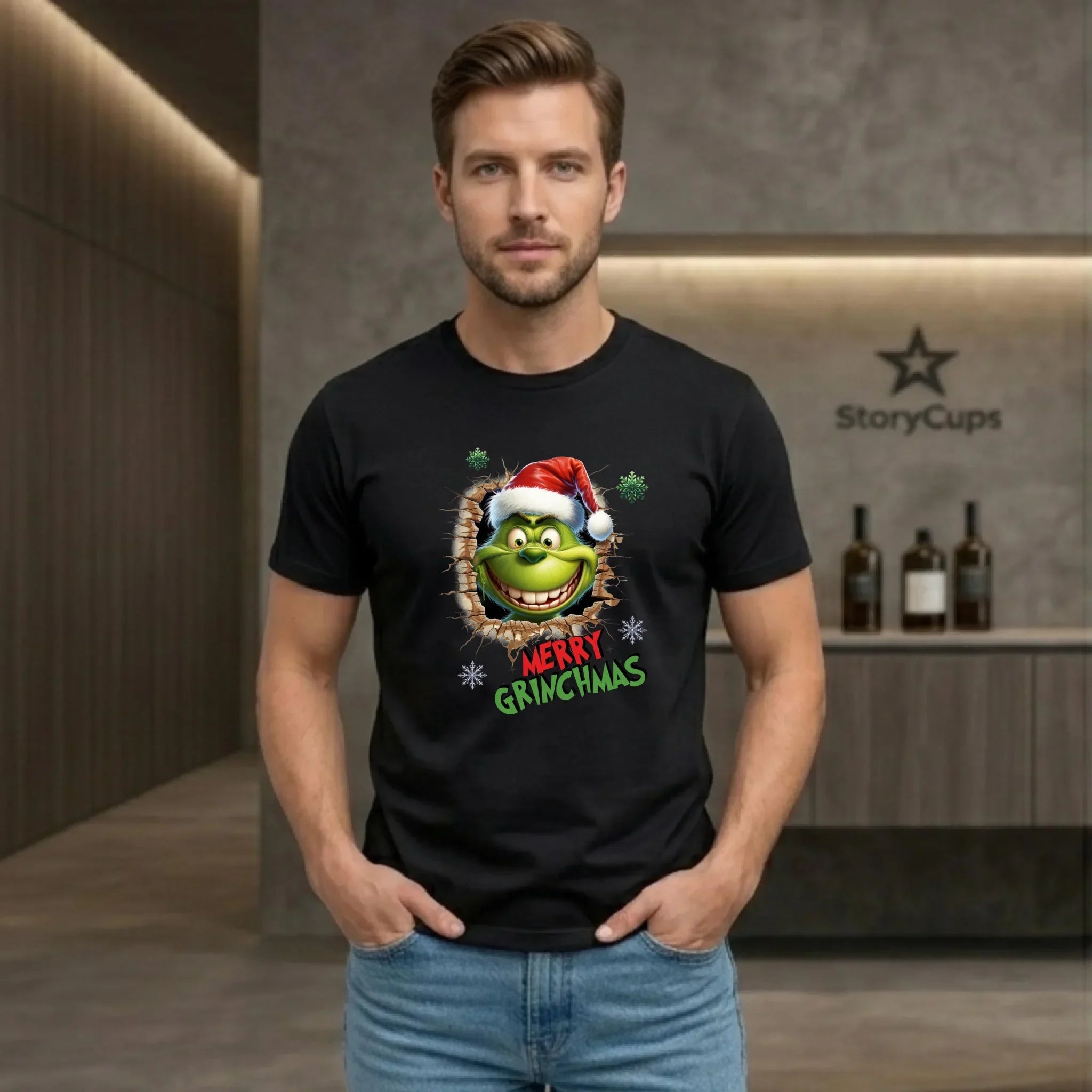 Koszulka męska świąteczna - Grinch - Merry Grinchmas BN113 - StoryCups.pl