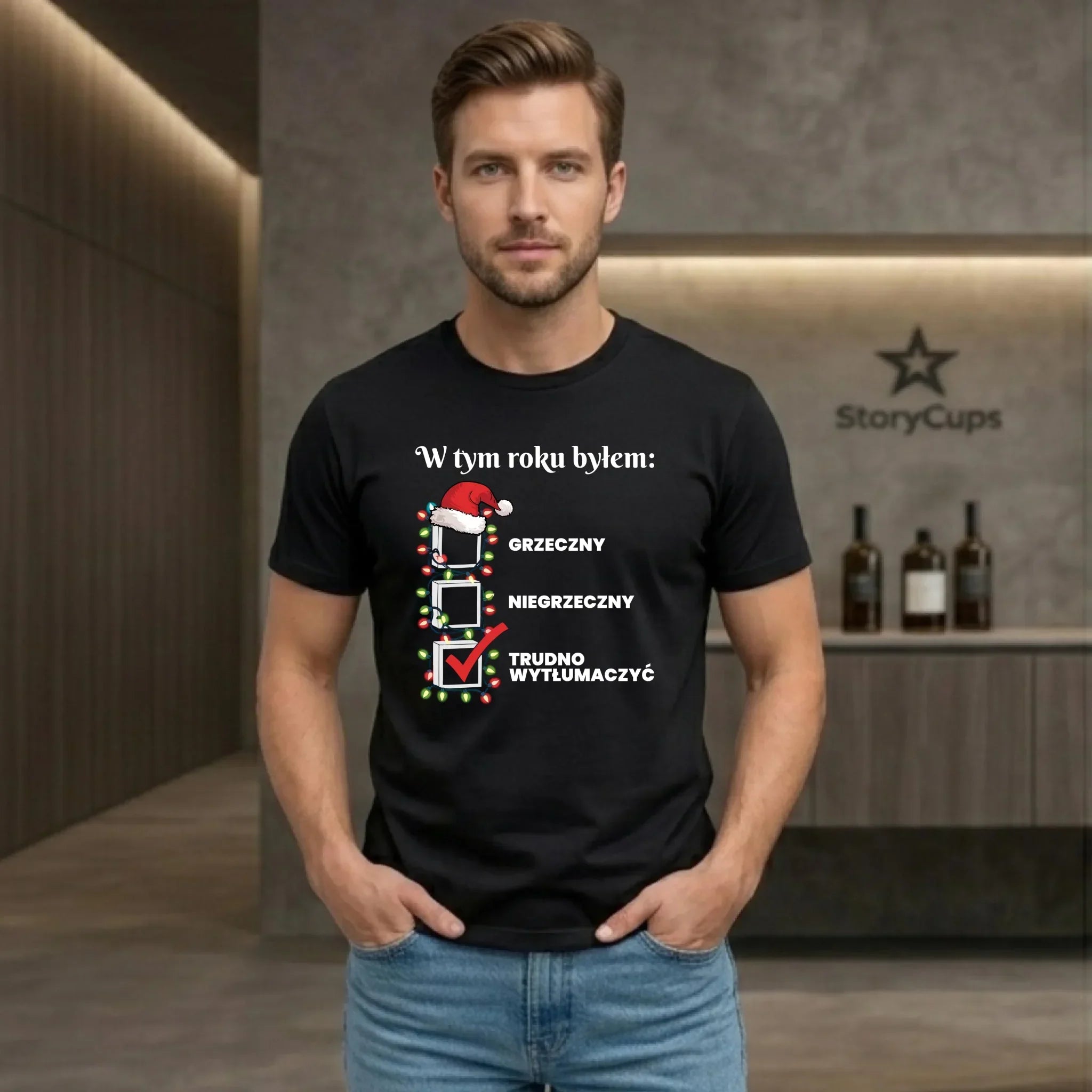 Koszulka męska świąteczna - Trudno wytłumaczyć BN134 - StoryCups.pl