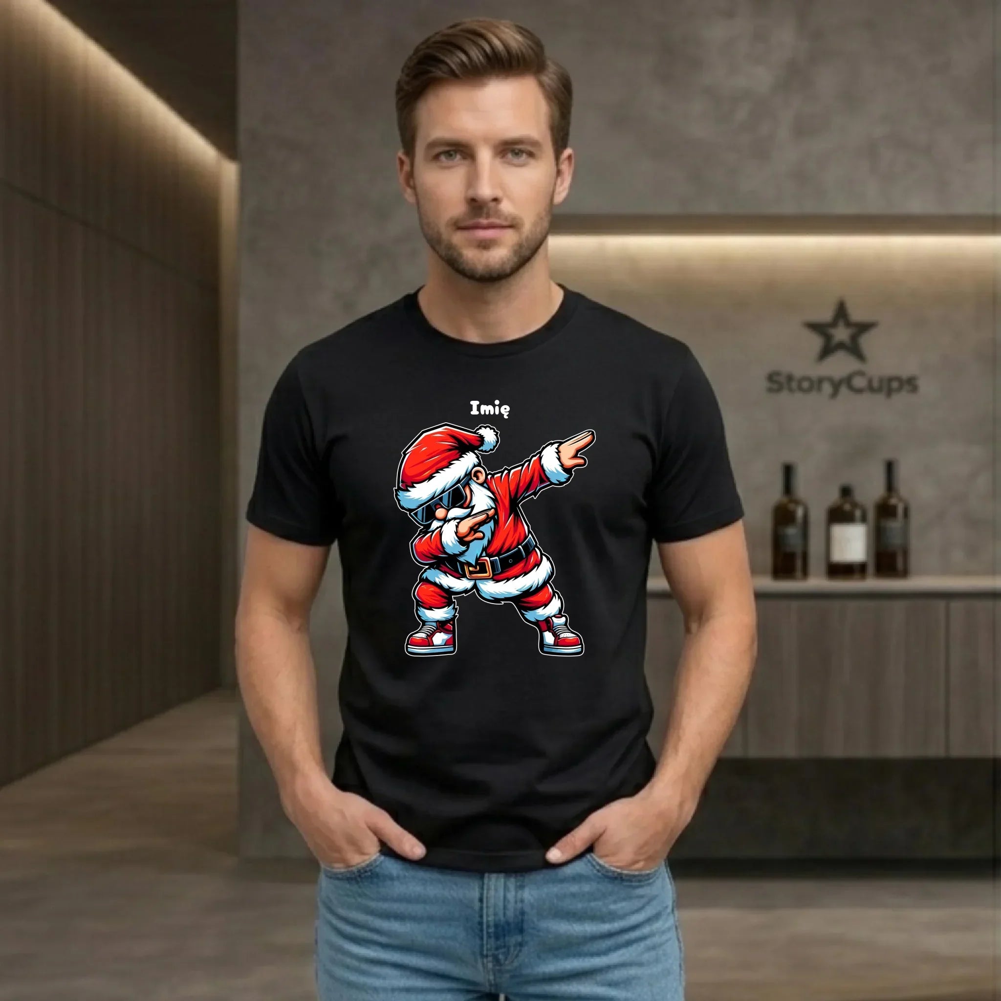 Koszulka męska świąteczna - Mikołaj - na Mikołajki - personalizowana BN136 - StoryCups.pl