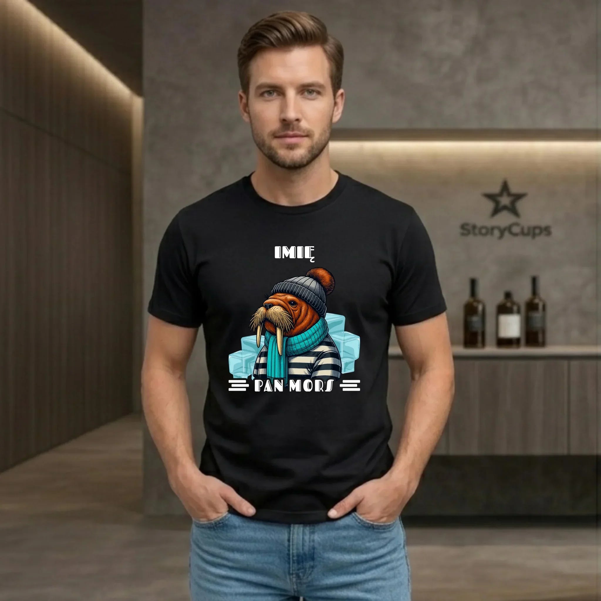 Koszulka męska - prezent dla morsa - Pan Mors - personalizowana HM15 - StoryCups.pl