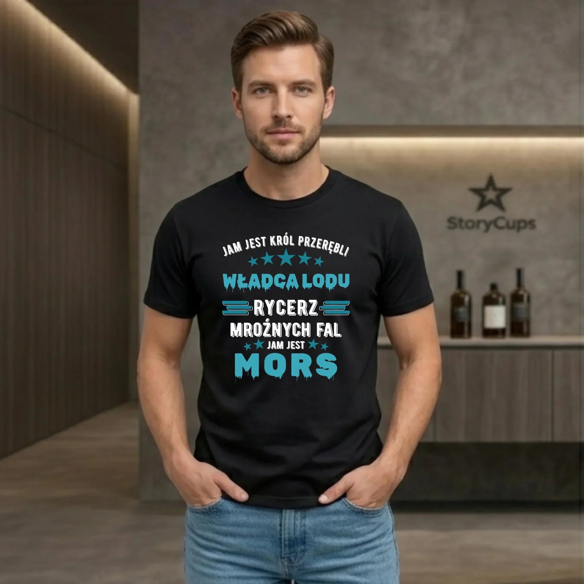 Koszulka męska - prezent dla morsa - Jam jest Król przerębli Jam jest mors HM13 - StoryCups.pl