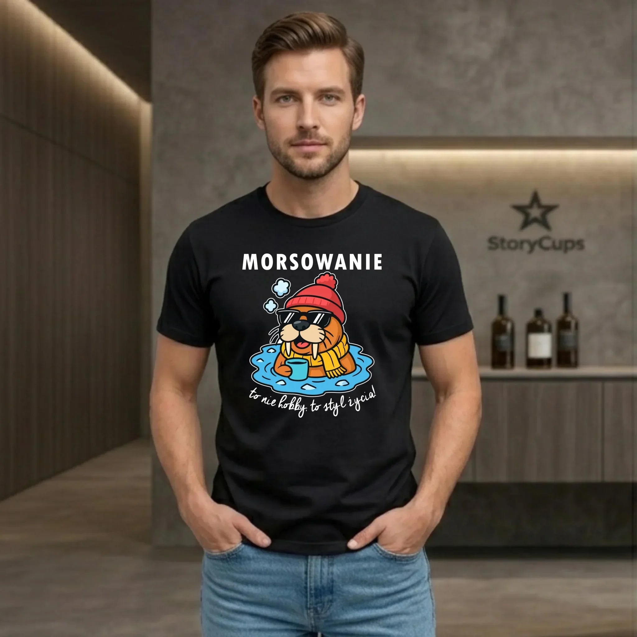 Koszulka męska - prezent dla morsa - Morsowanie to styl życia HM10 - StoryCups.pl