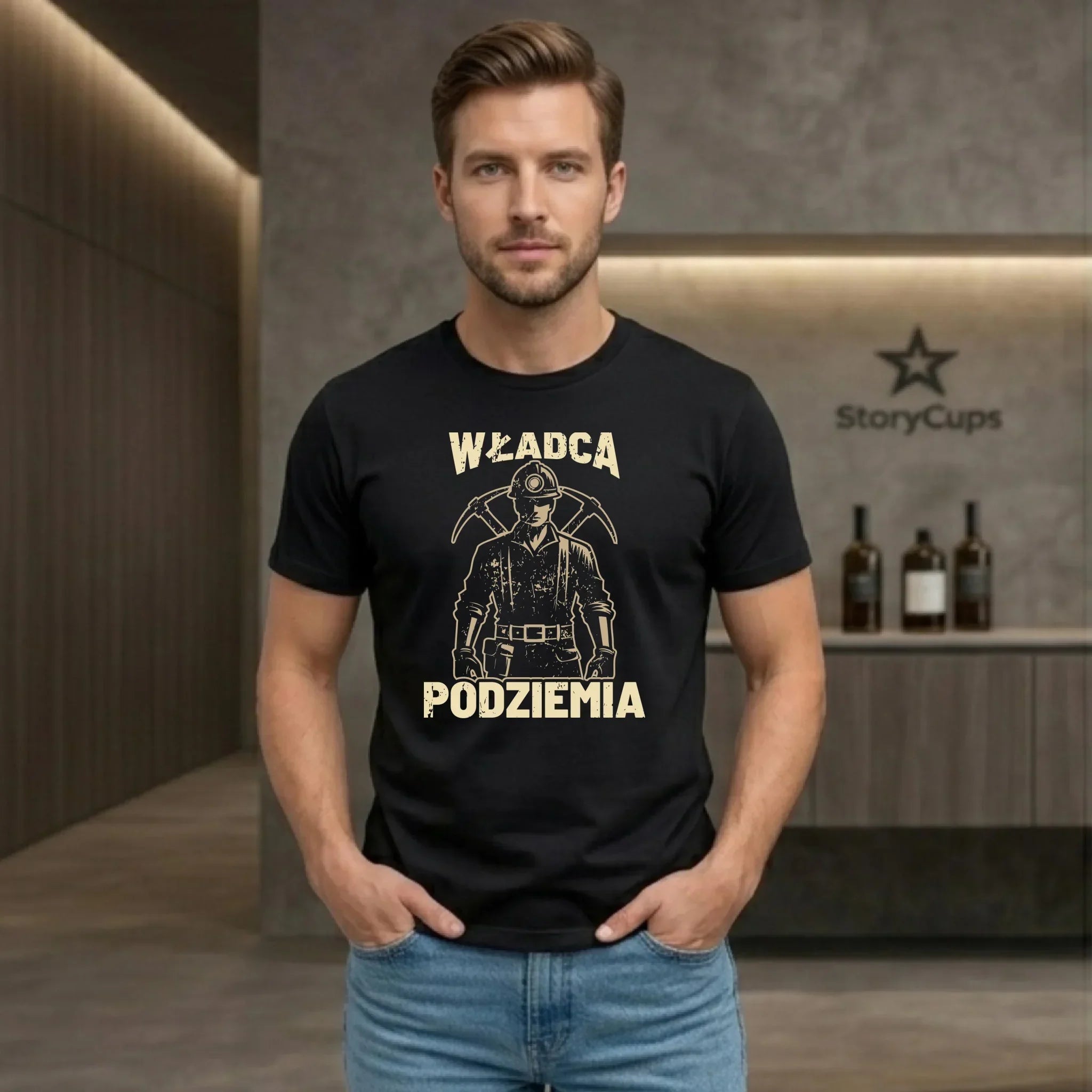 Koszulka męska - prezent dla górnika - Władca podziemia G25 - StoryCups.pl