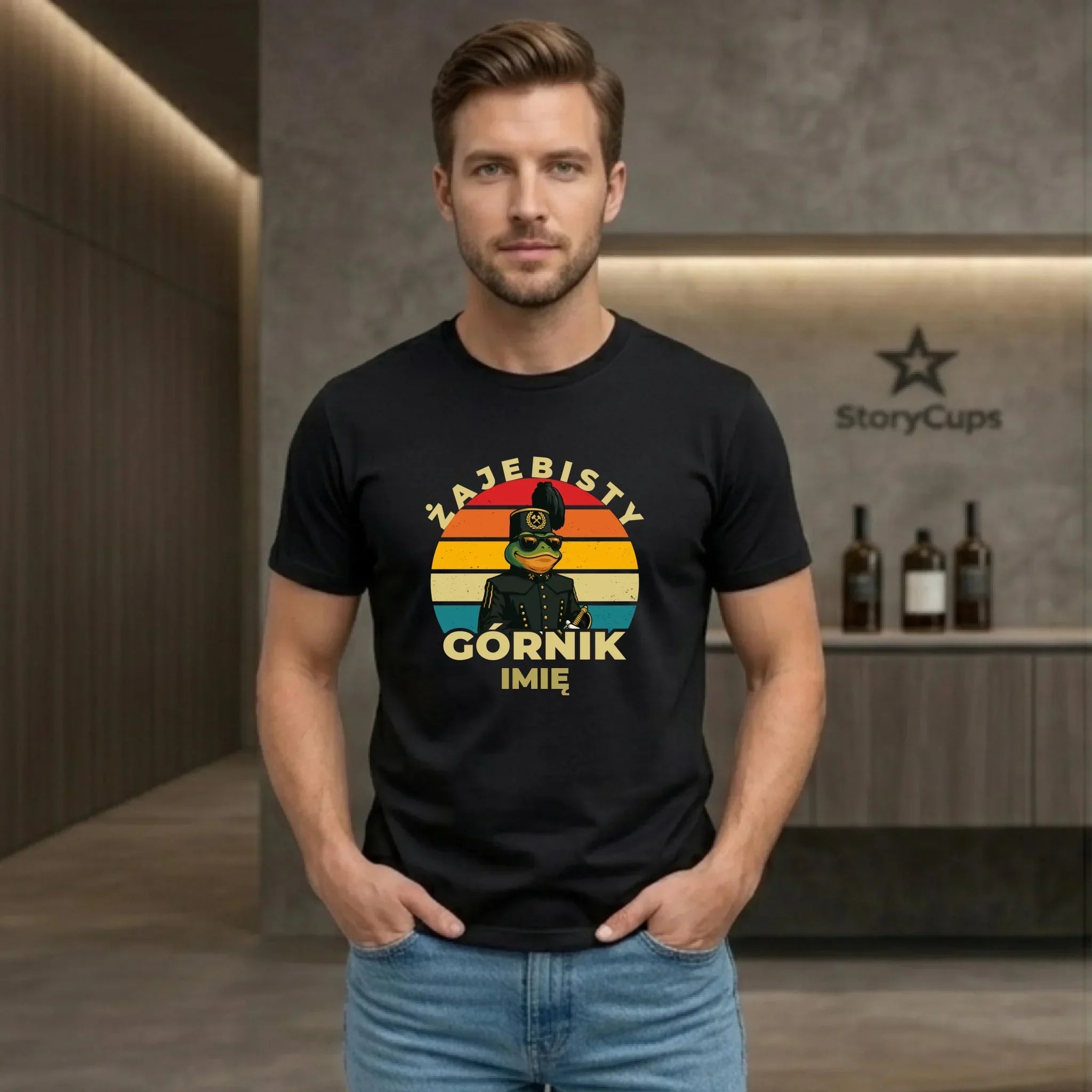 Koszulka męska - prezent dla górnika - Żajebisty górnik - personalizowana G19 - StoryCups.pl