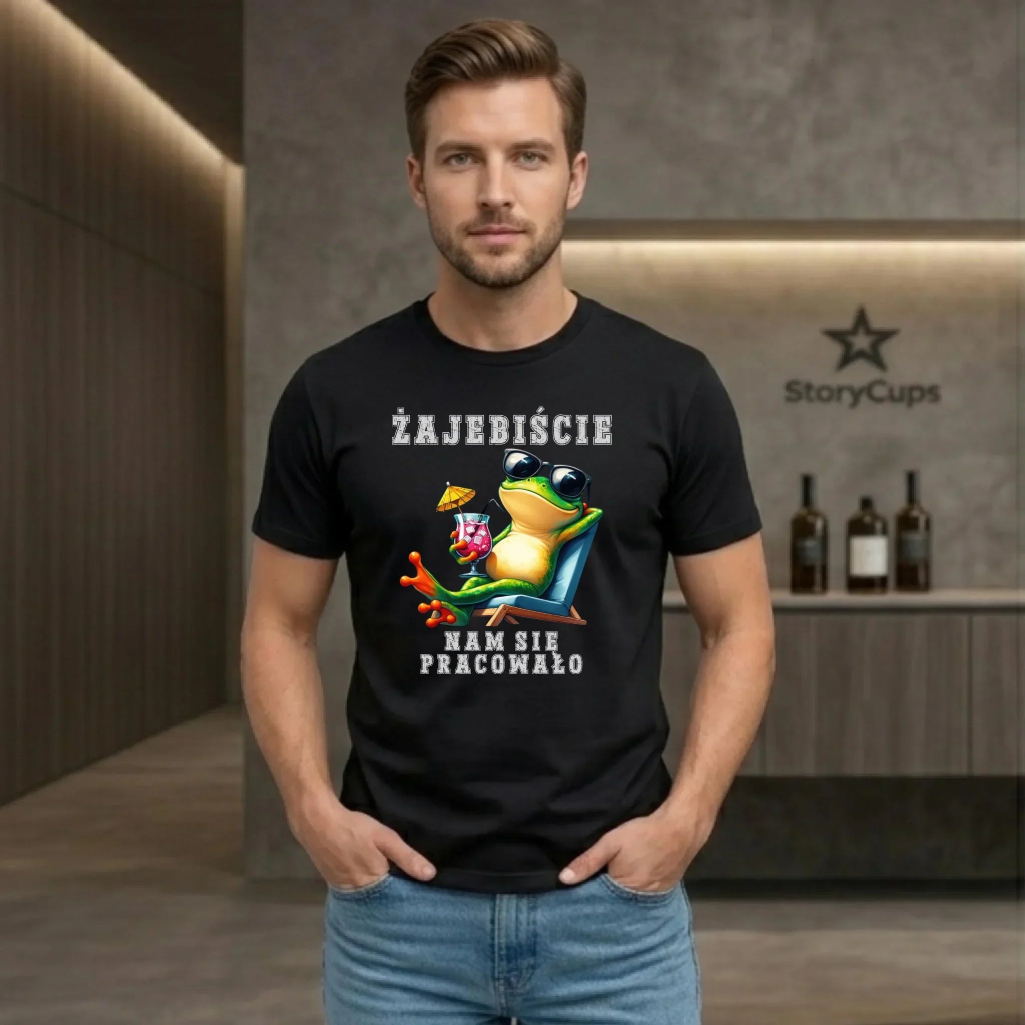 Koszulka męska na odejście z pracy - Żajebiście nam się pracowało OP09 - StoryCups.pl