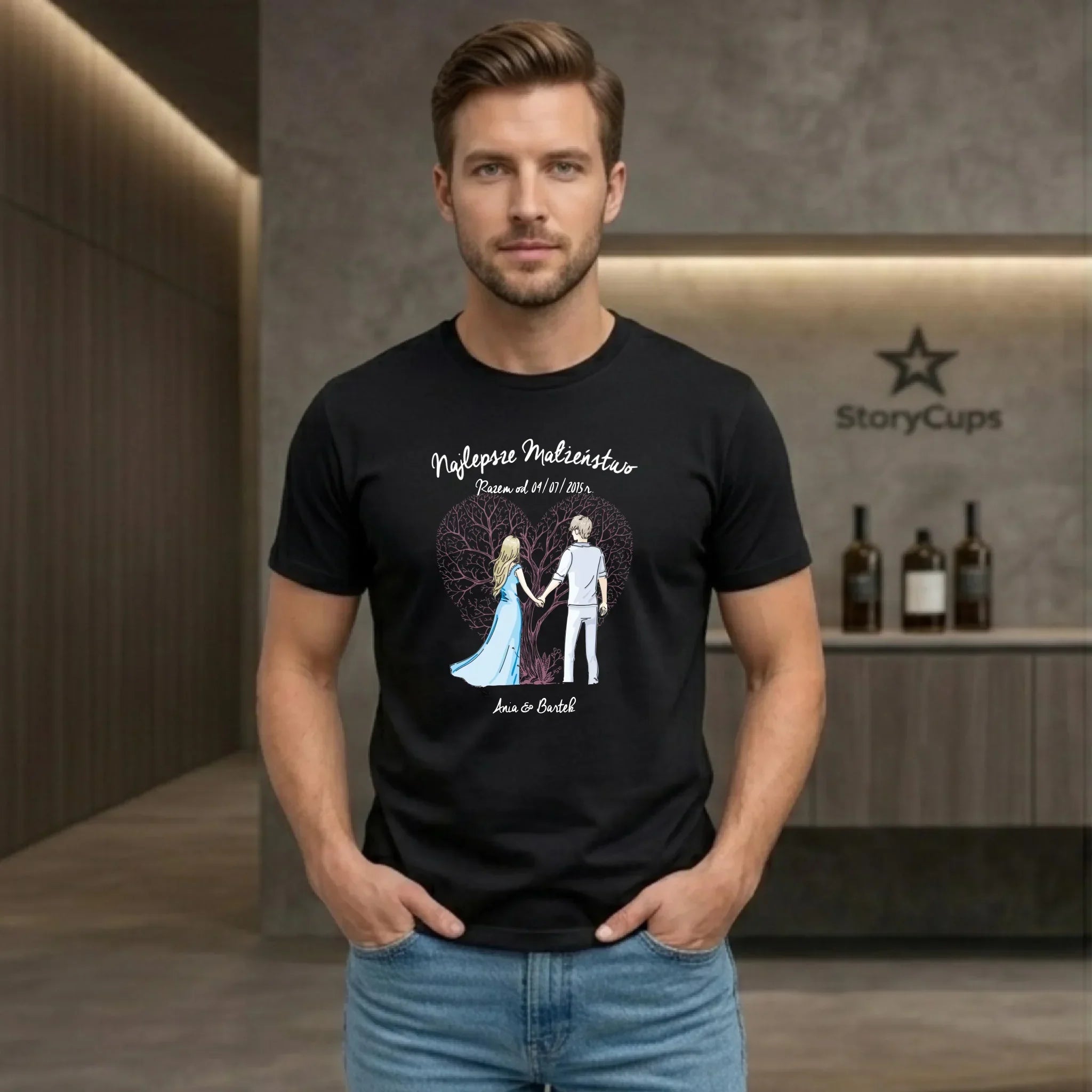 Koszulka męska dla męża - Najlepsze małżeństwo - personalizowana W03 - StoryCups.pl