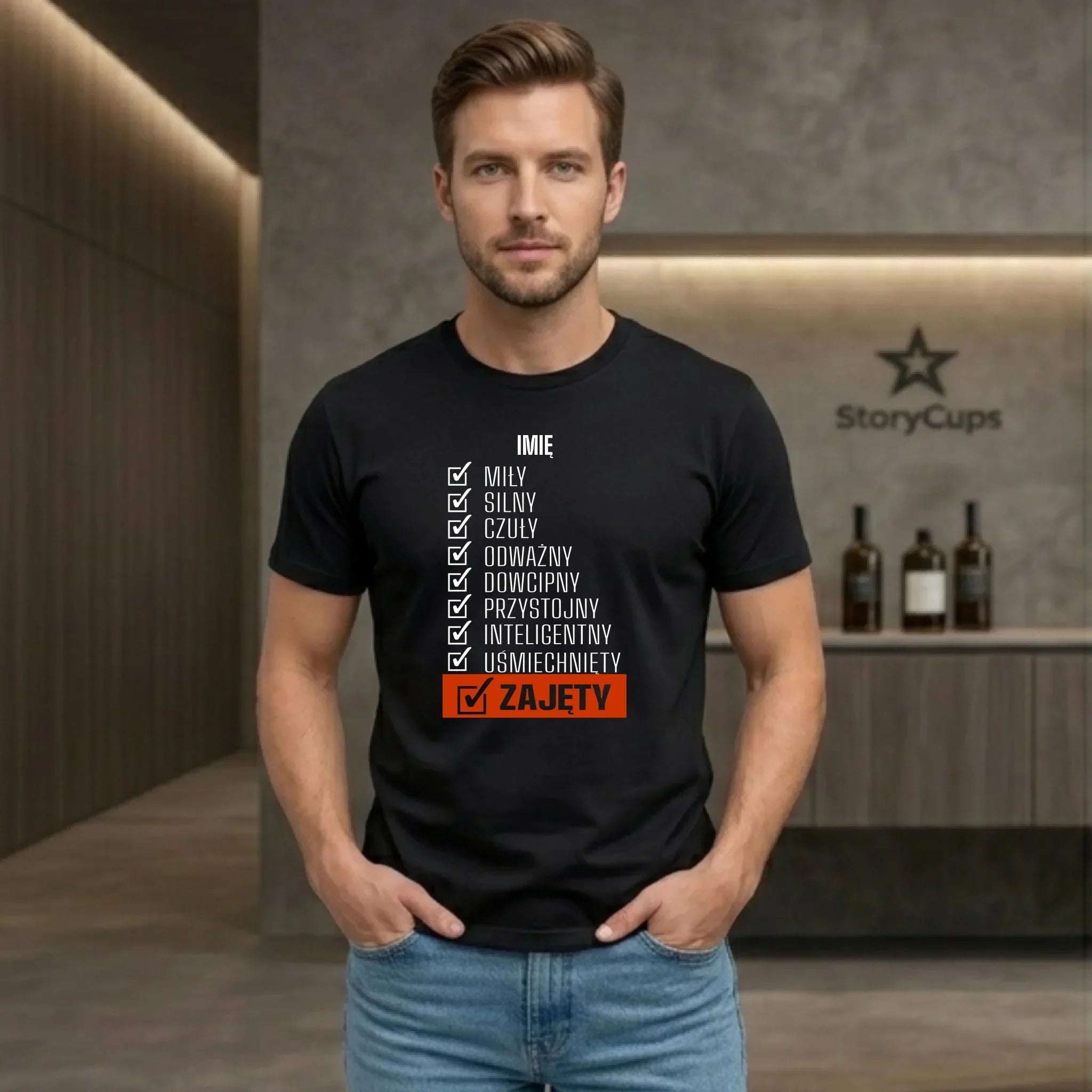 Koszulka męska - Zajęty prezent dla chłopaka męża narzeczonego - personalizowana DCH05 - StoryCups.pl