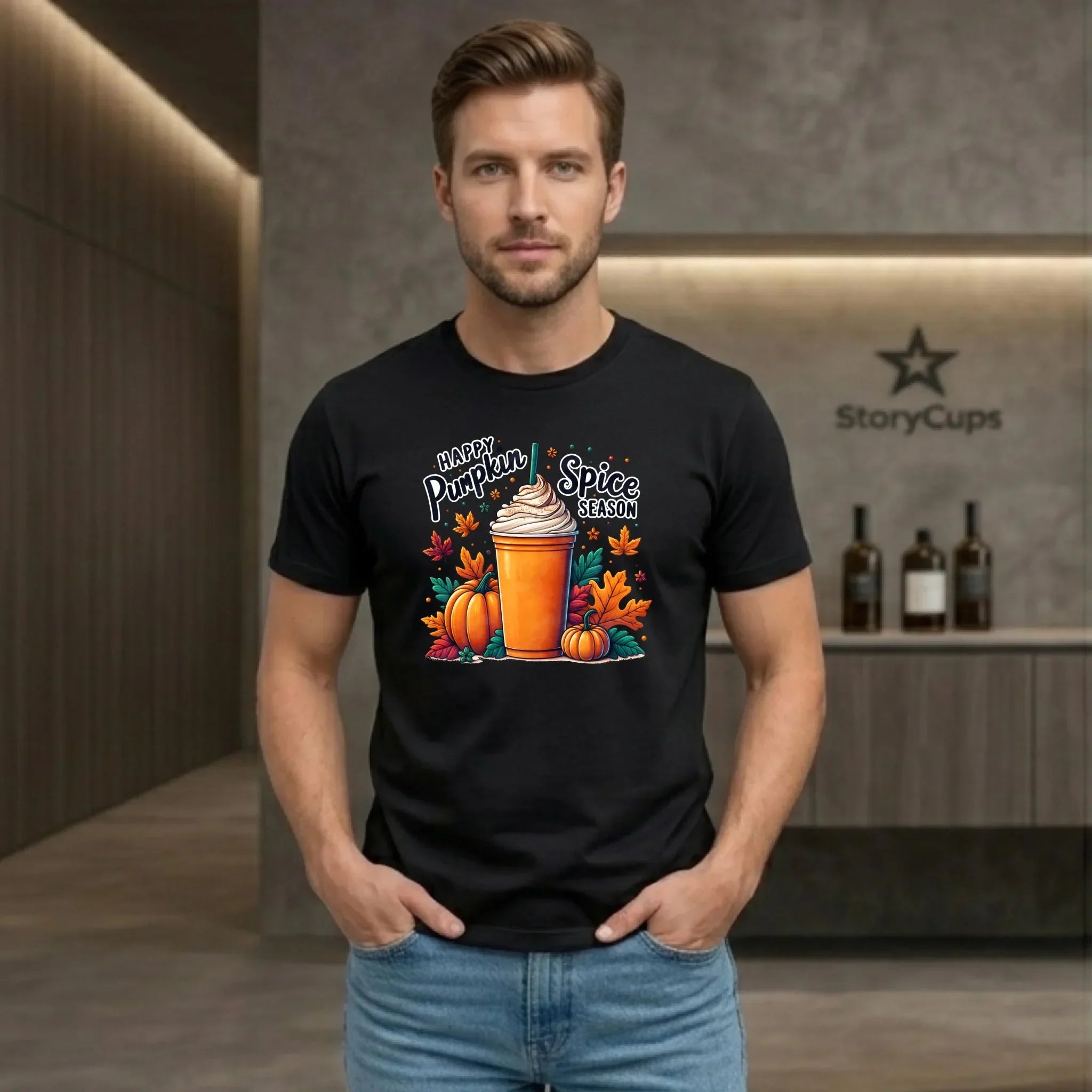 Koszulka męska jesienna - Pumpkin Spice - kawa dyniowa JS02 - StoryCups.pl