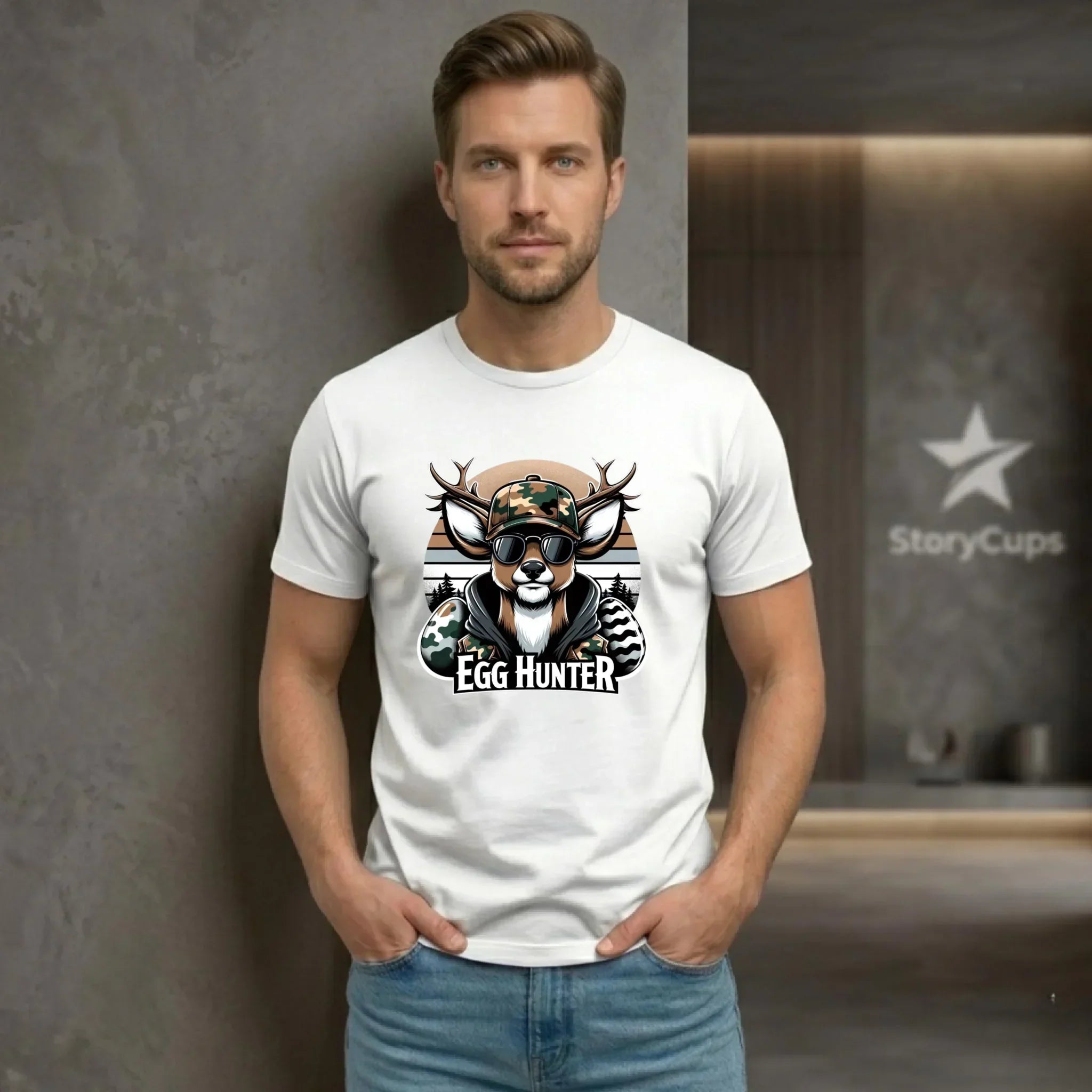 Koszulka męska wielkanocna - Jeleń Survival Egg hunter WN19 - StoryCups.pl