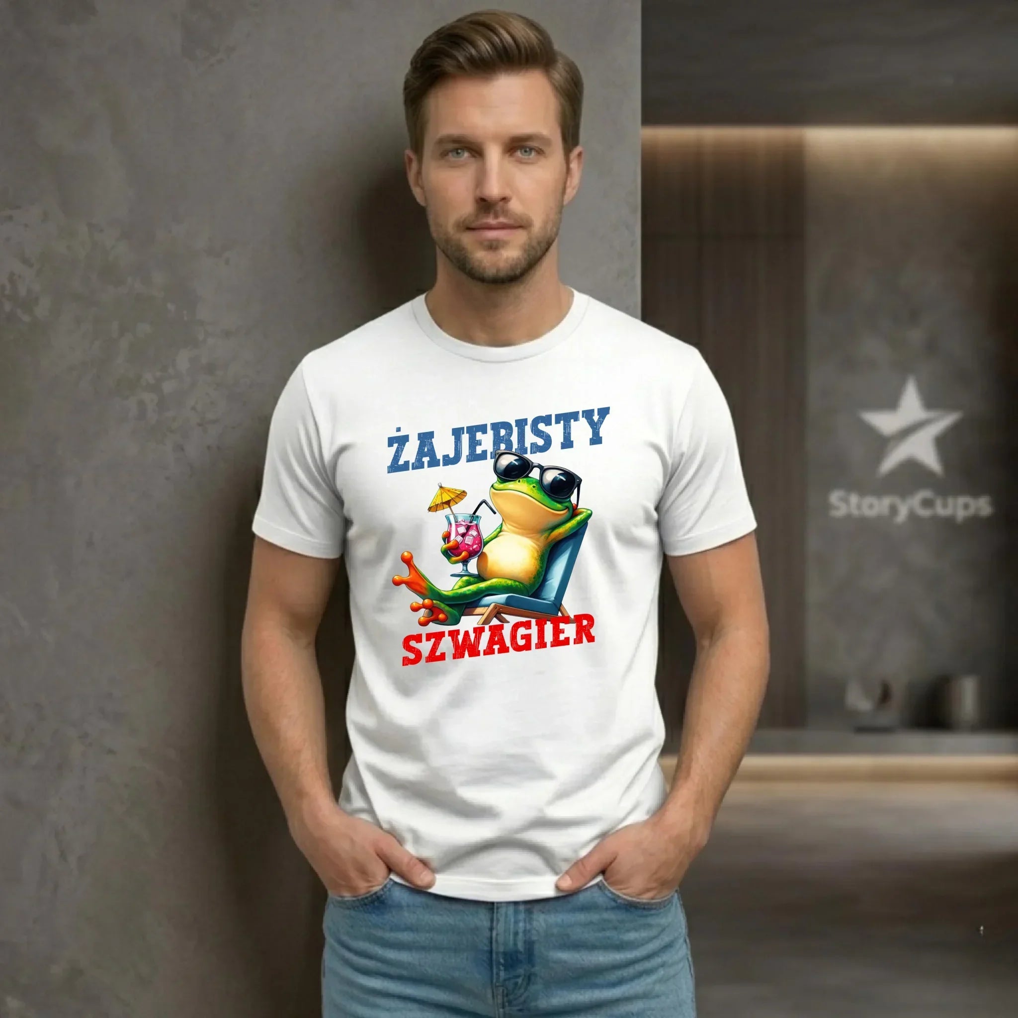 Koszulka męska dla szwagra - Żajebisty Szwagier DSZ01 - StoryCups.pl