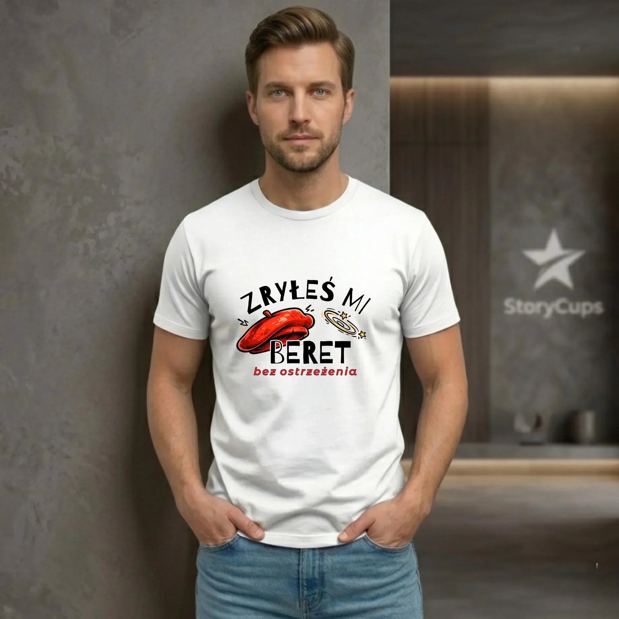 Koszulka męska dla faceta - Zryłeś mi beret DCH34 - StoryCups.pl