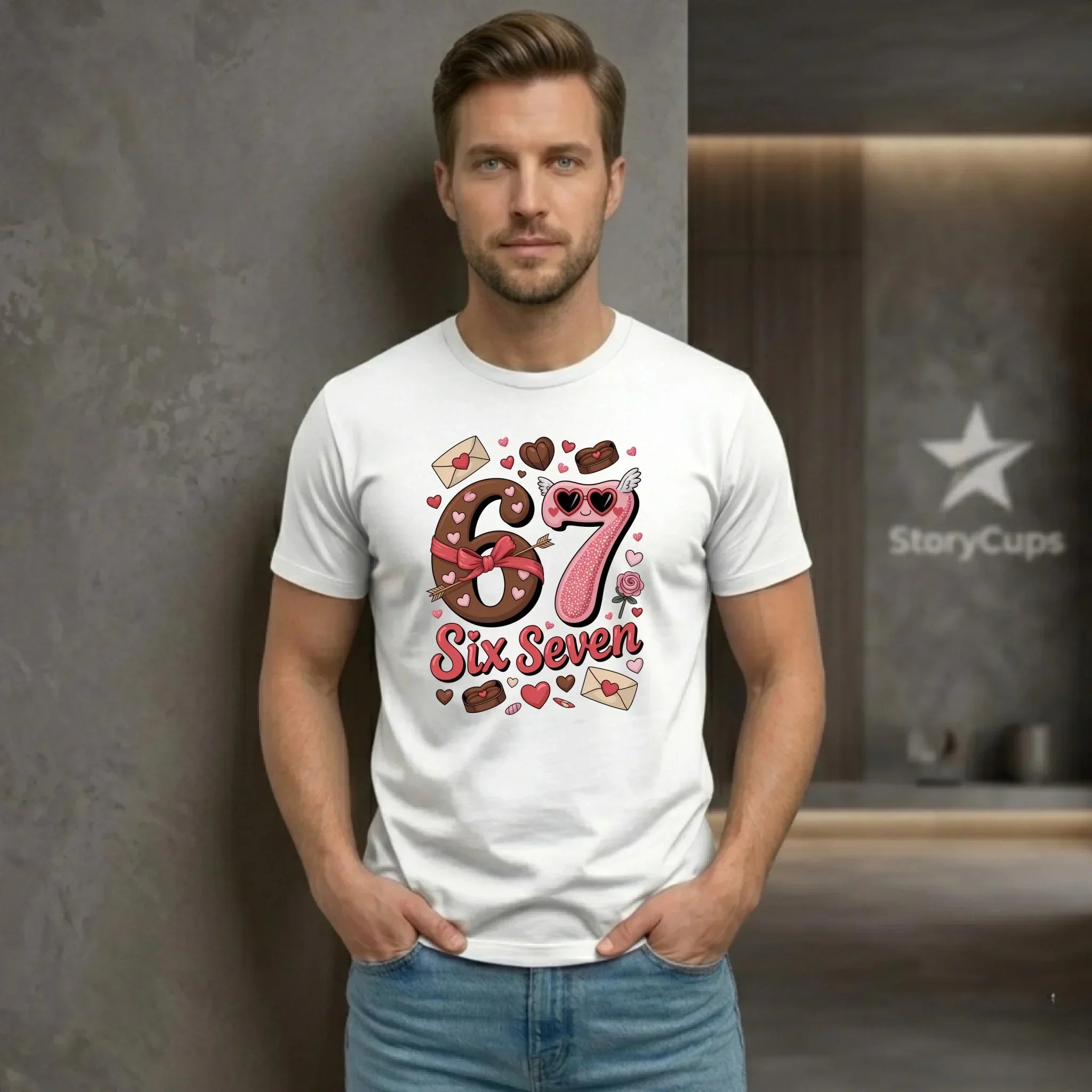 Koszulka męska - Miłość Six Seven 67 W72 - StoryCups.pl
