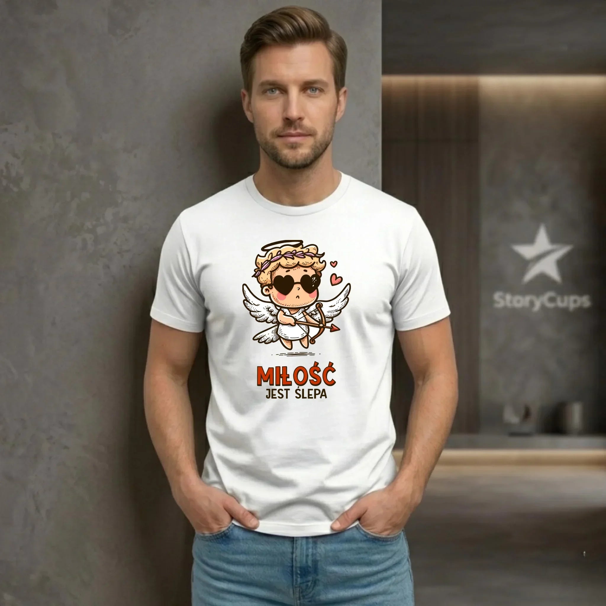 Koszulka męska - Miłość jest ślepa W48 - StoryCups.pl