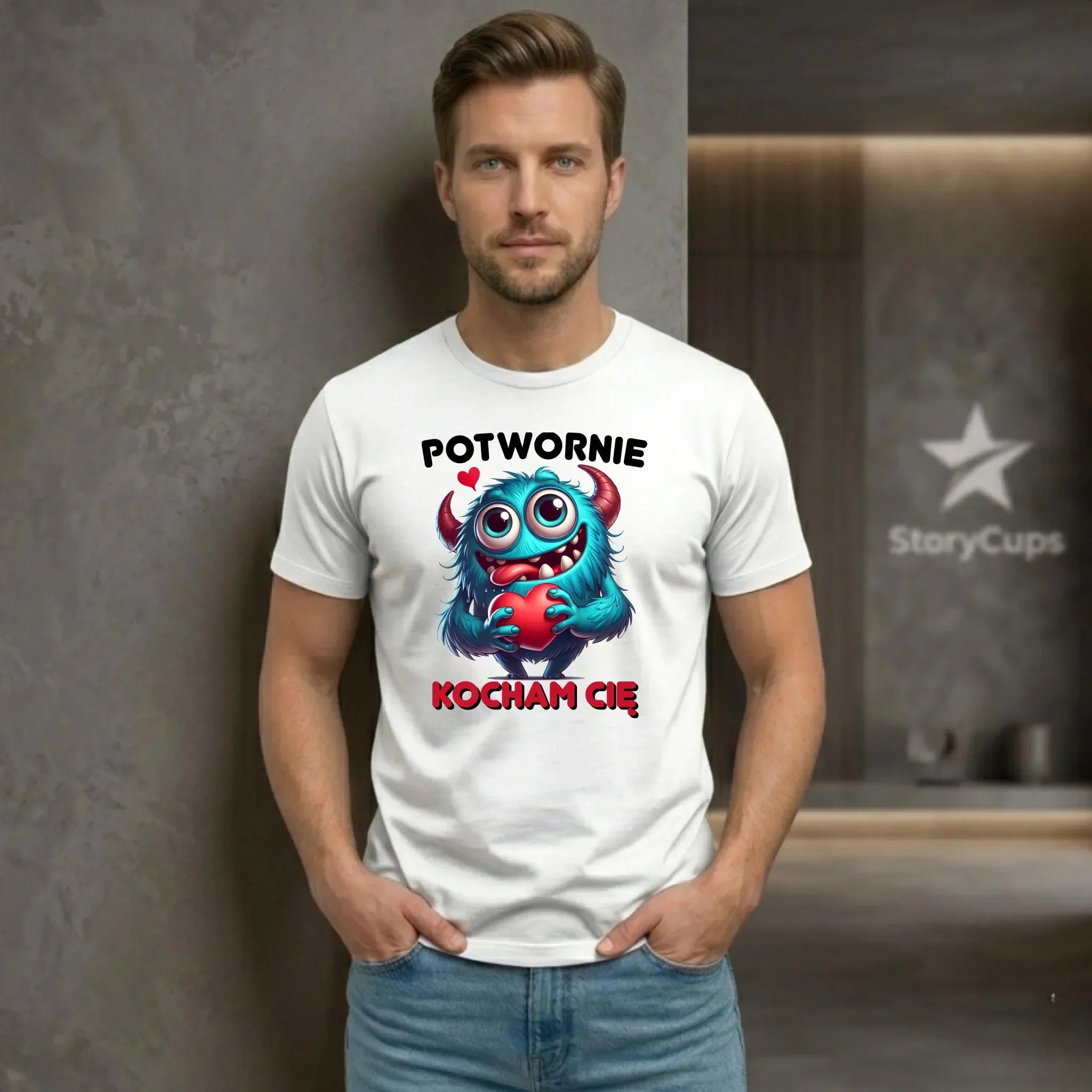 Koszulka męska - Potwornie Kocham Cię W45 - StoryCups.pl