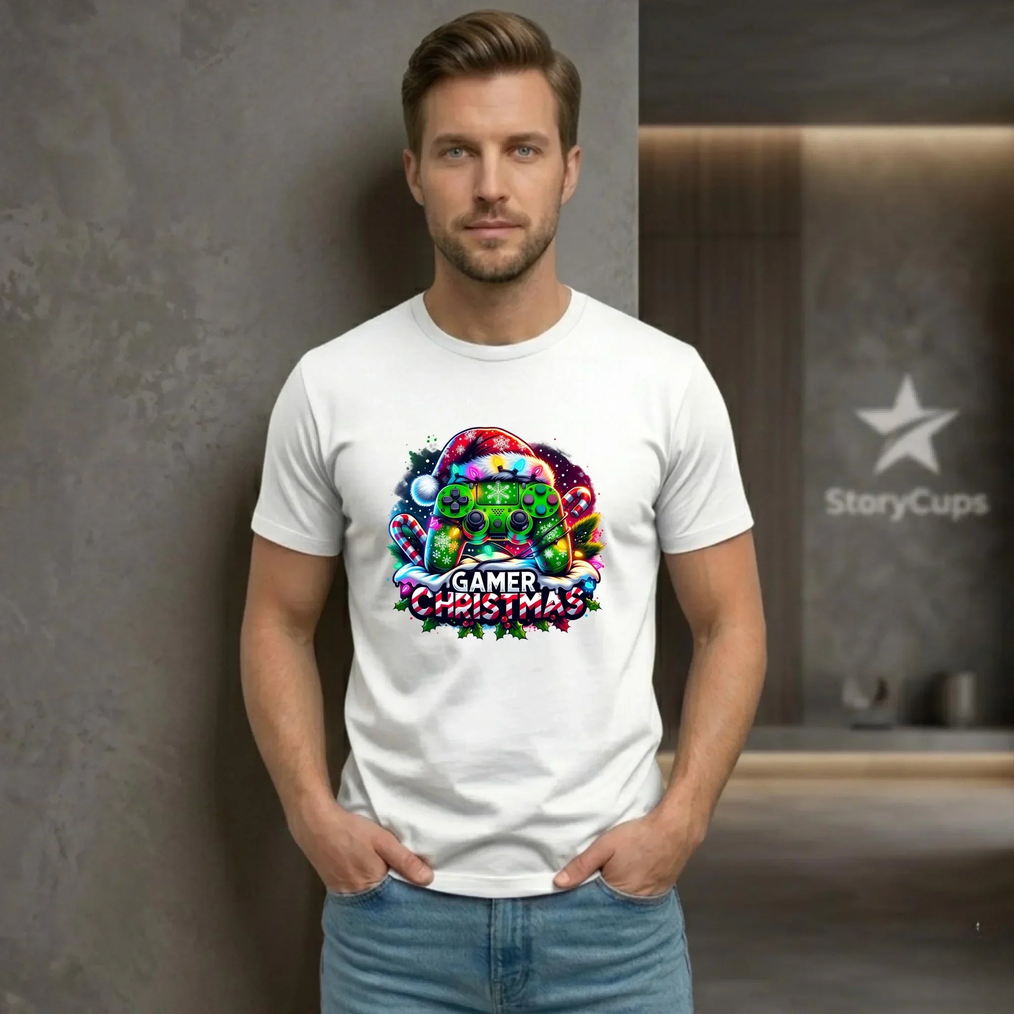 Koszulka męska świąteczna - prezent dla gracza - Christmas gamer BN22 - StoryCups.pl